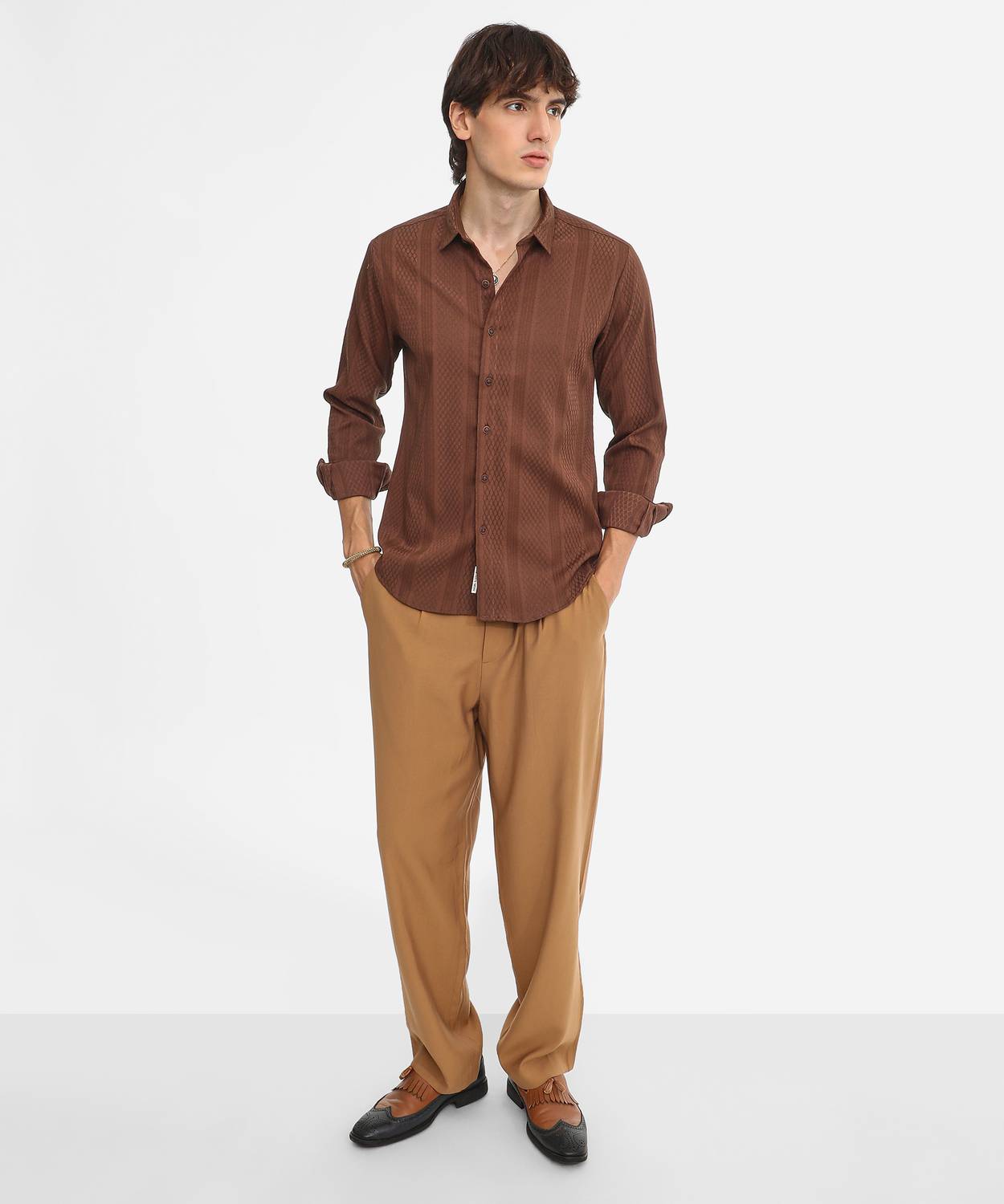 CAHOOT Men Brown Casual Shirt - Image 5