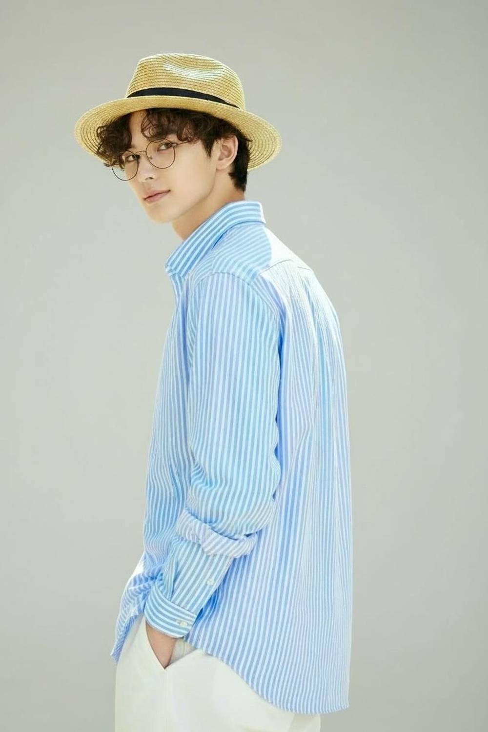 RODEIZ Men Striped Casual Blue White Shirt - Image 2