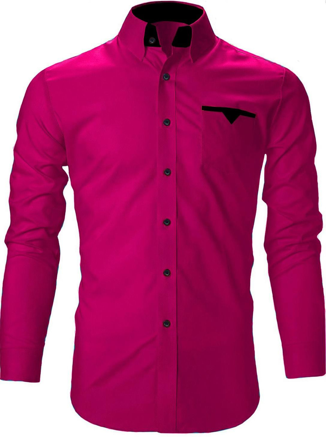 Image of ZARA STAR Men Solid Casual Pink Shirt