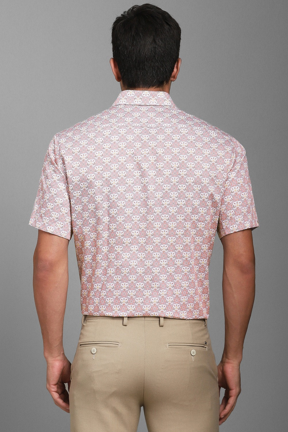 Image of LOUIS PHILIPPE Men Printed Formal Red Shirt