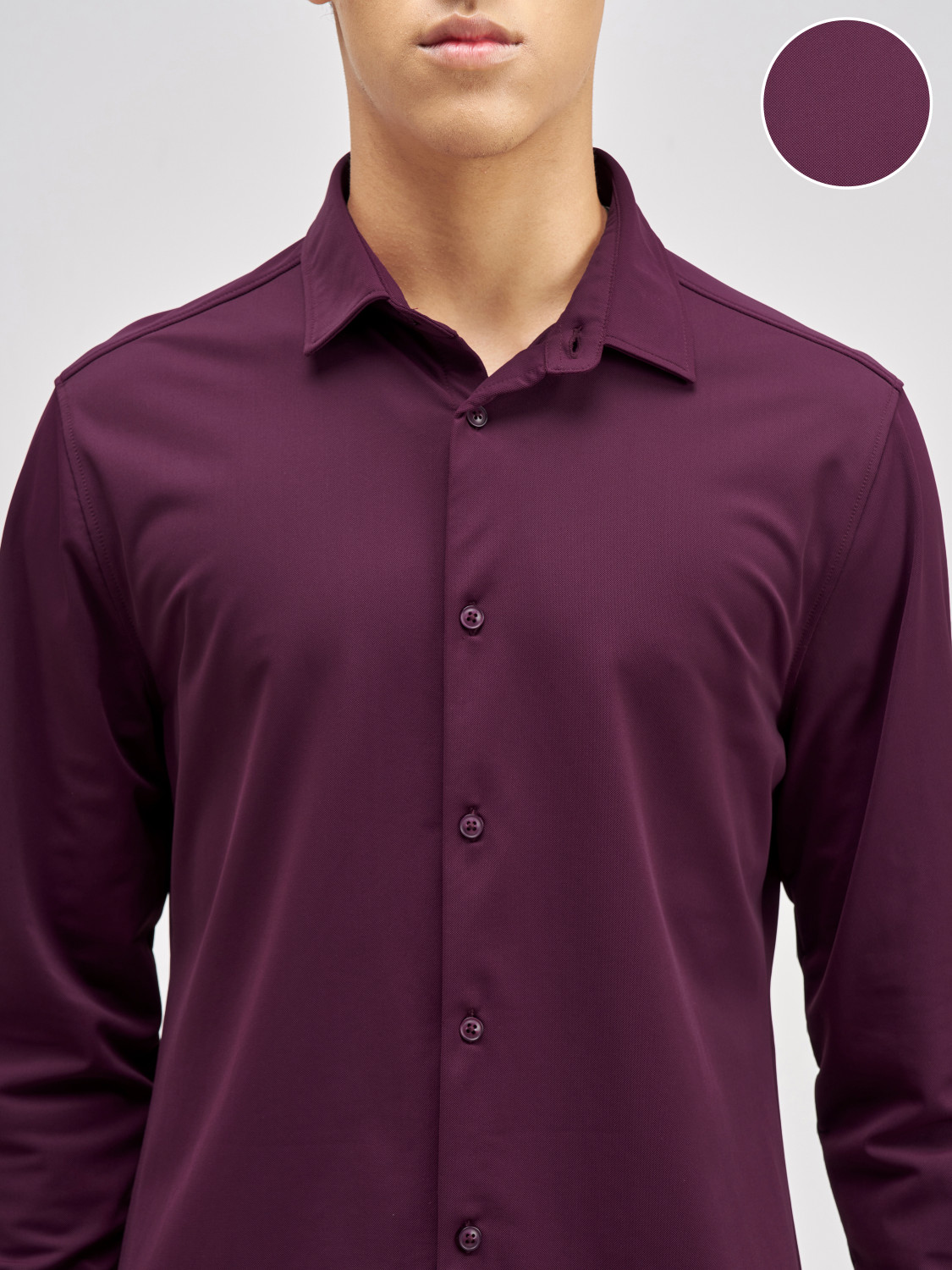 Image of HIGHLANDER Men Solid Casual Maroon Shirt
