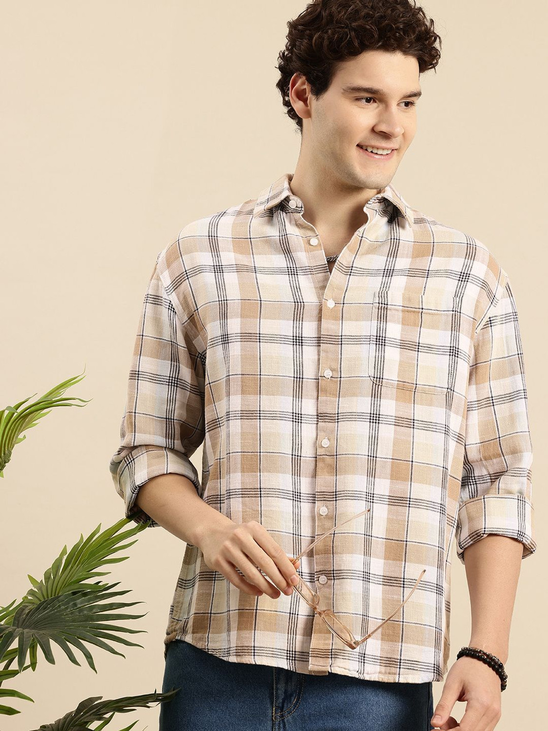 Image of Mast & Harbour Men Checkered Casual Multicolor Shirt