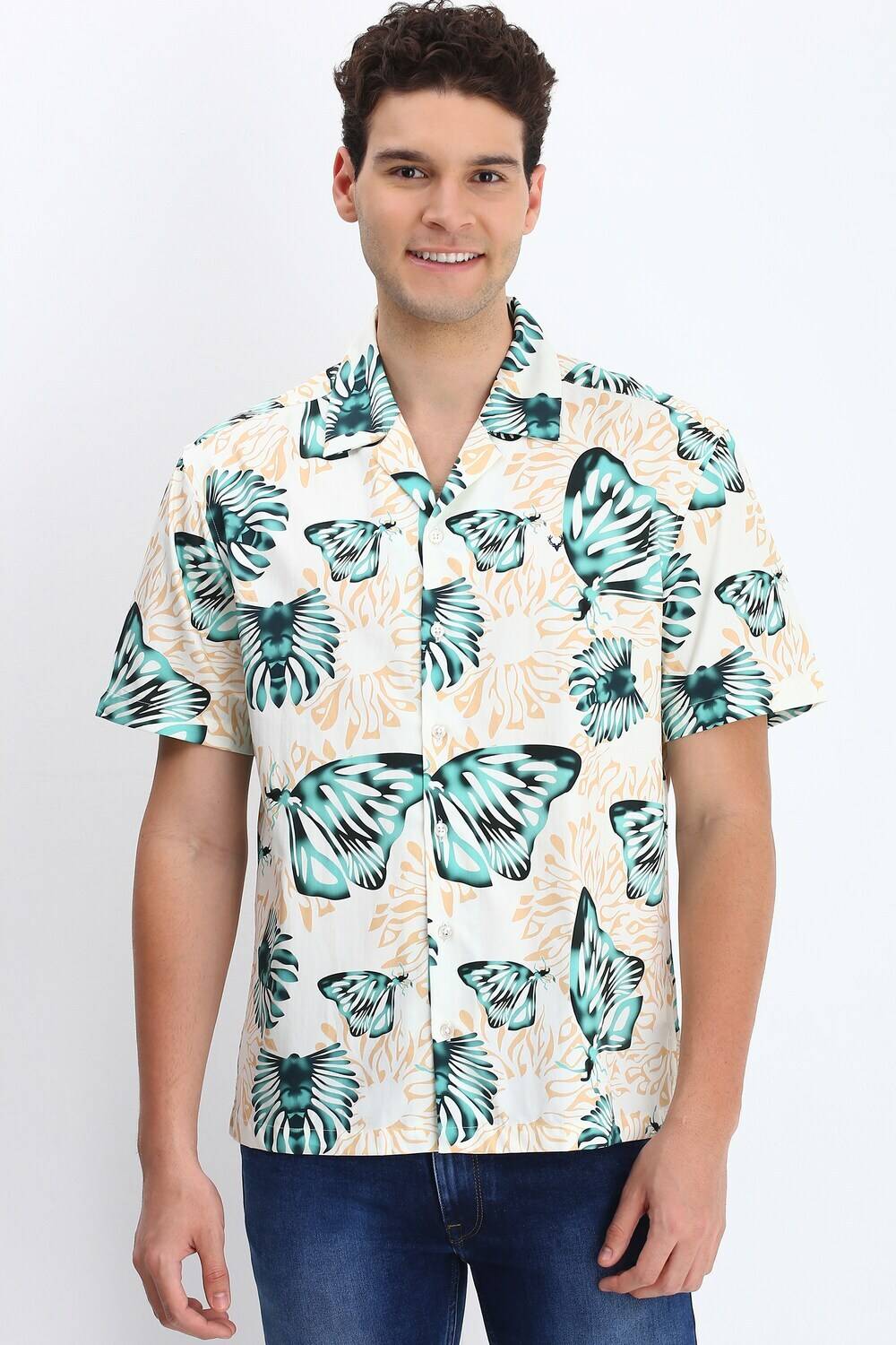 Allen Solly Men Printed Casual White Shirt