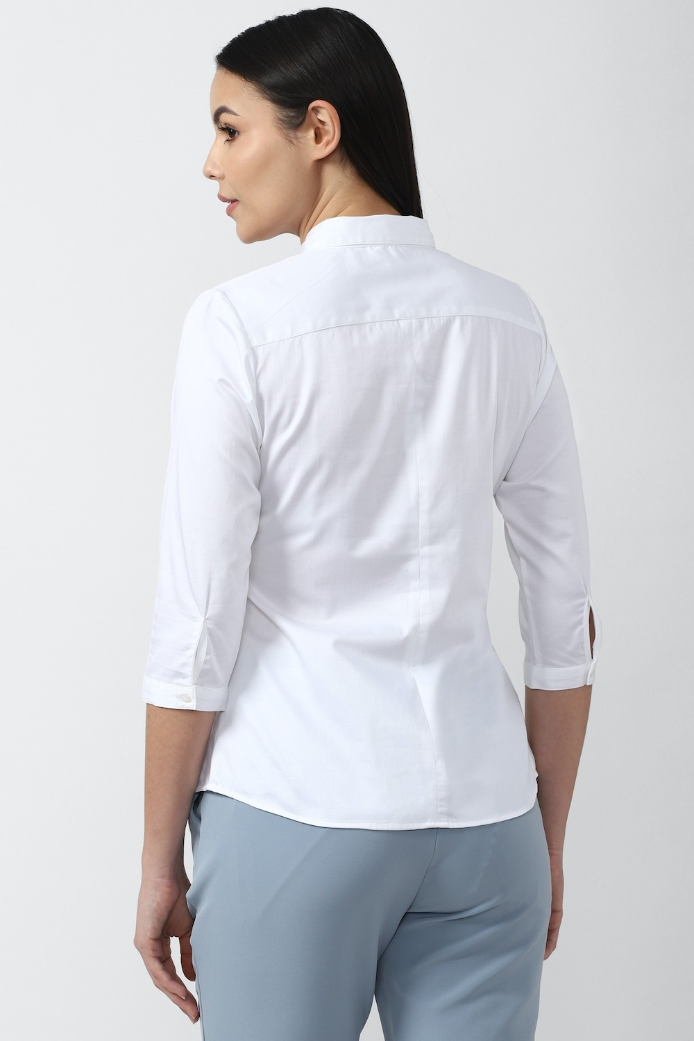 Image of VAN HEUSEN Women Solid Casual White Shirt