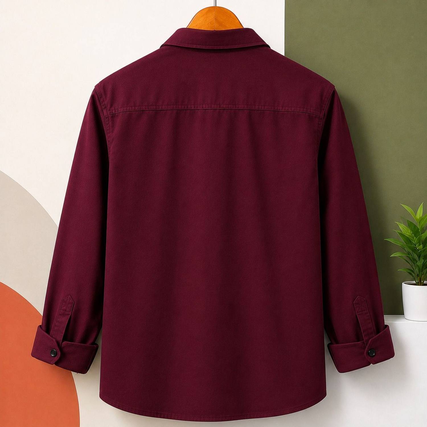 PROMO FASH Men's Regular Fit Solid Curved Collar Casual Shirt - Image 2