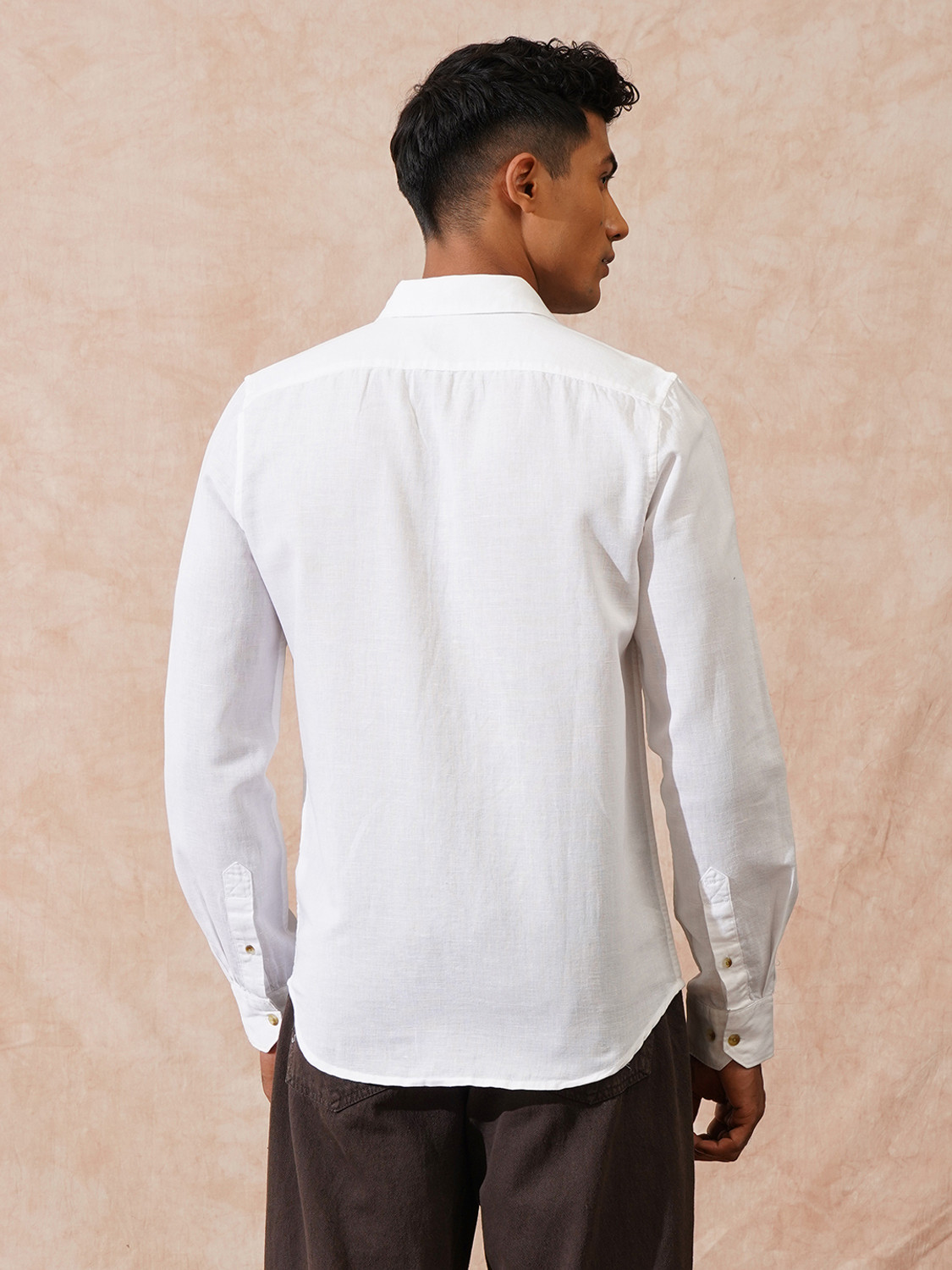 Image of WROGN Men Solid Casual White Shirt