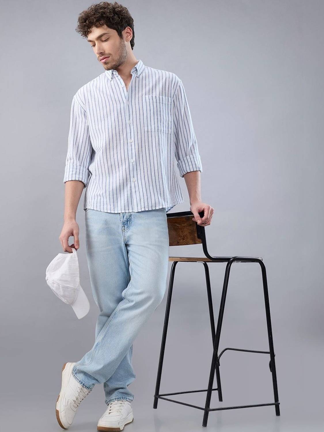 HERE&NOW Men Striped Casual Multicolor Shirt - Image 5