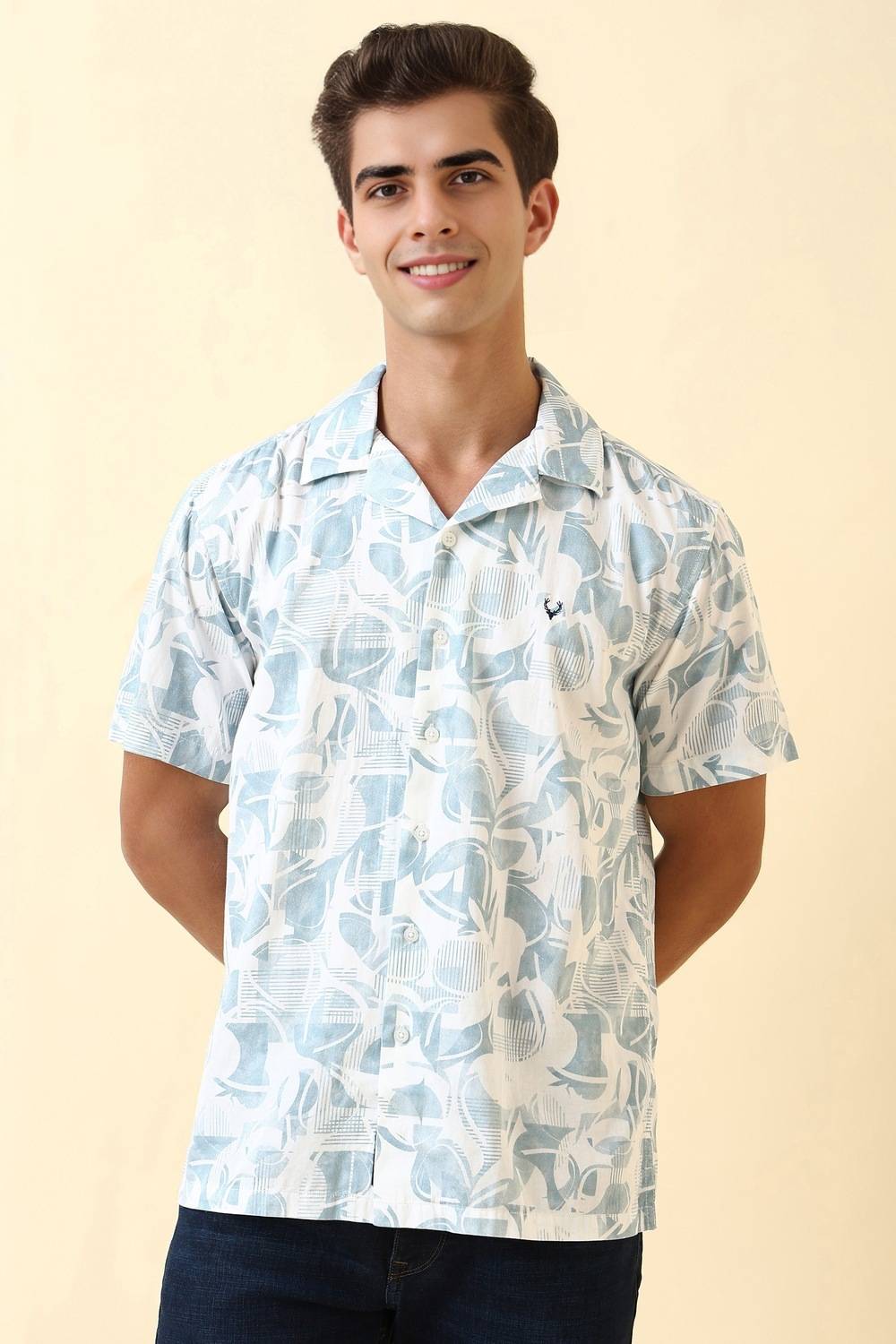 Allen Solly Men Printed Casual White Shirt