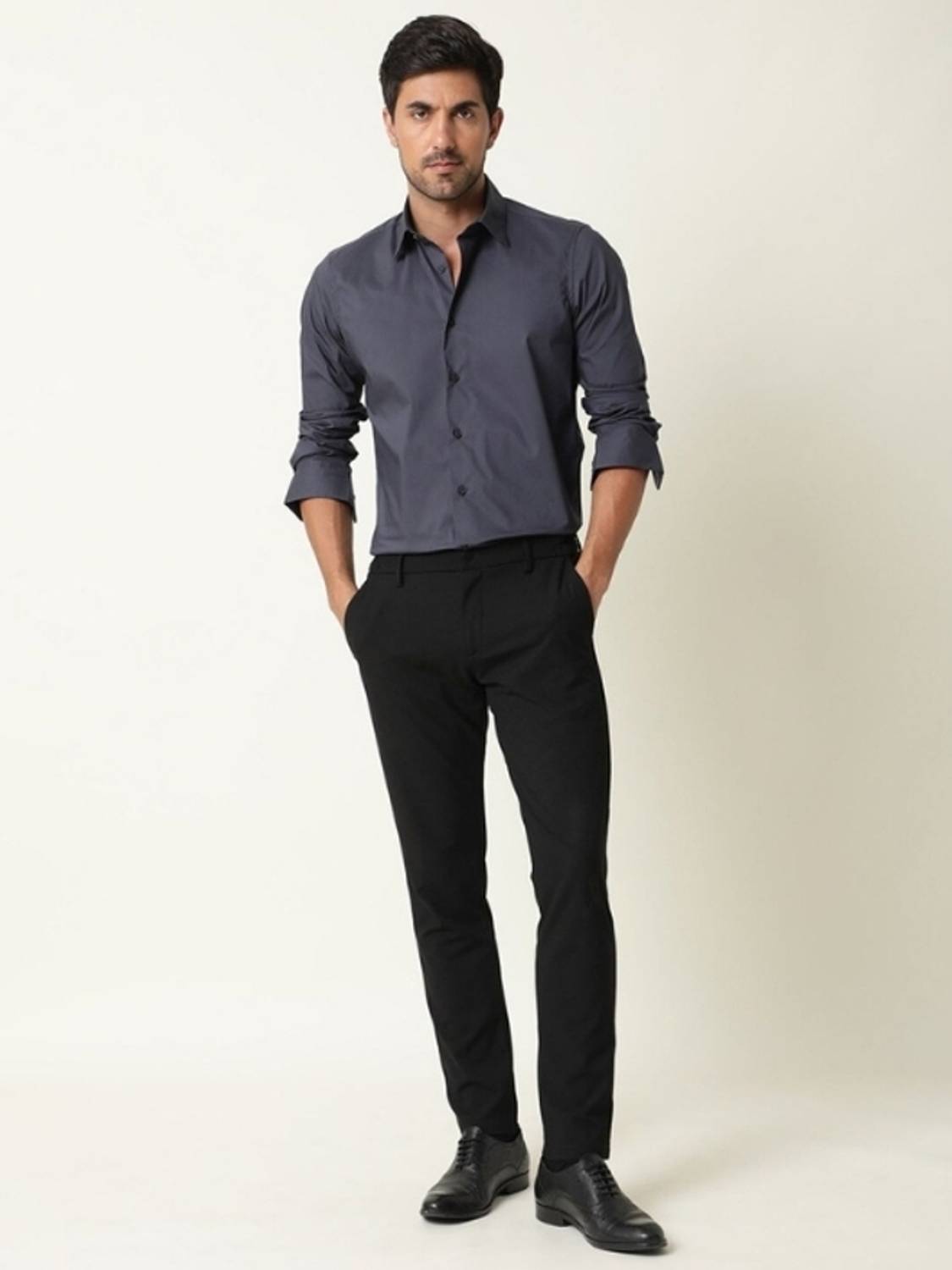 URBANICE Men Grey Casual Shirt - Image 3