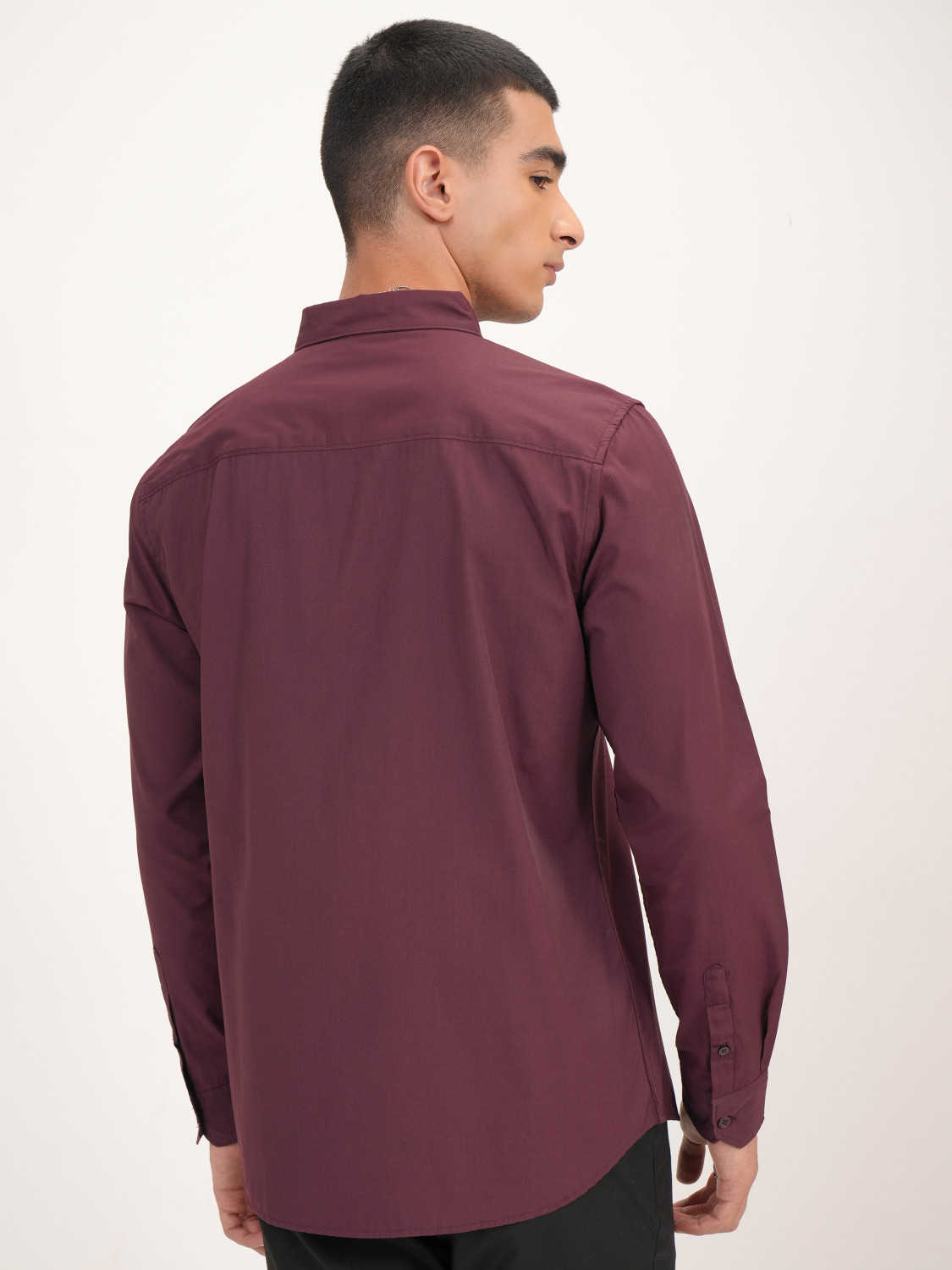 Image of HIGHLANDER Men Solid Formal Brown Shirt