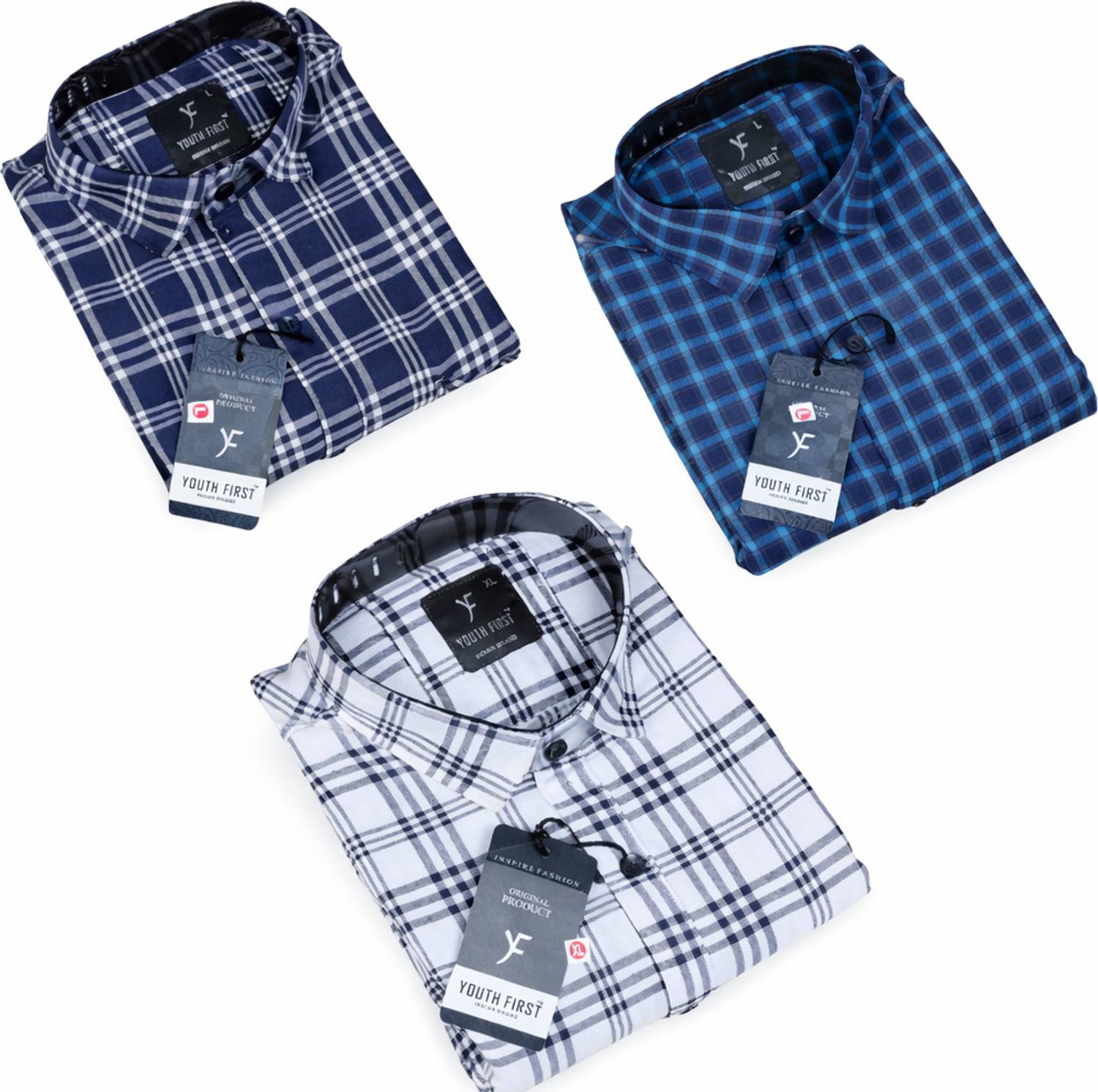 youth first Men Regular Fit Checkered Spread Collar Casual Shirt