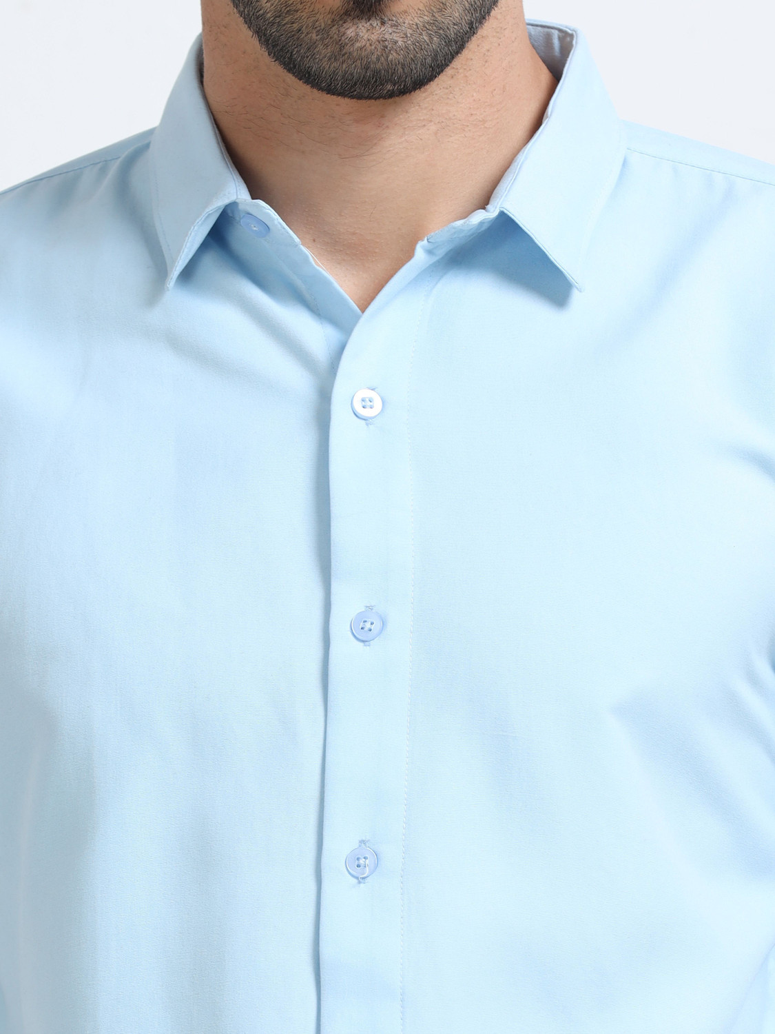 Image of VASTRAWEAR Men Solid Casual Blue Shirt