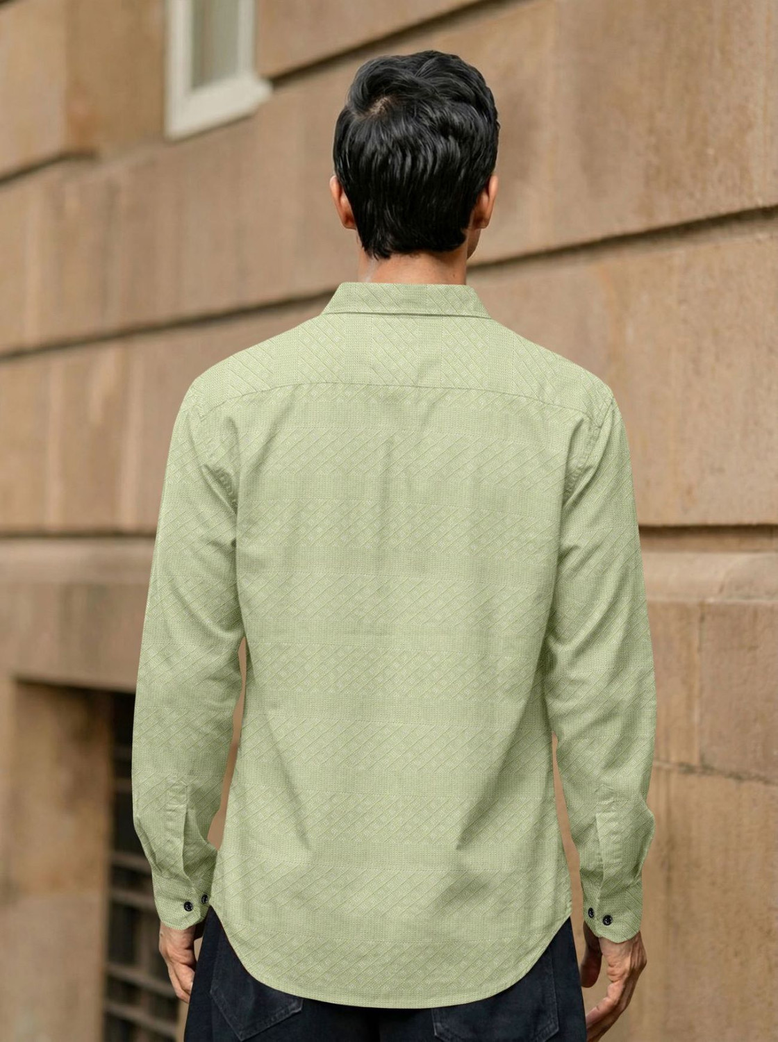 Image of Tyzlo Men Solid Casual Light Green Shirt
