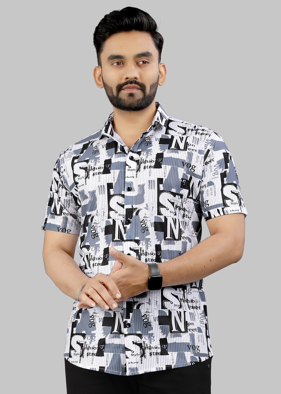 Image of Varidashi Men Printed Casual Multicolor Shirt