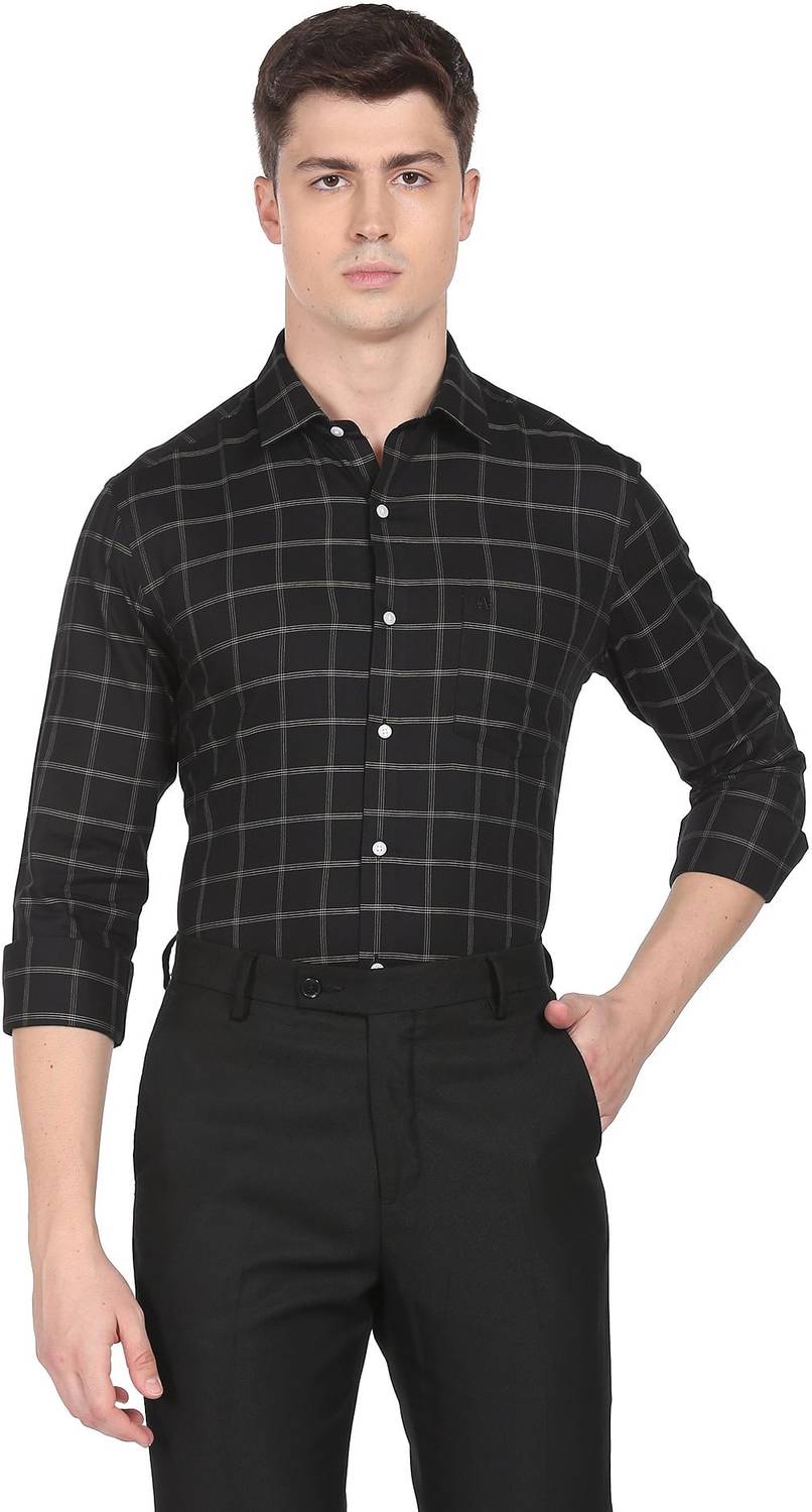 ARROW Men Checkered Casual Black, White Shirt