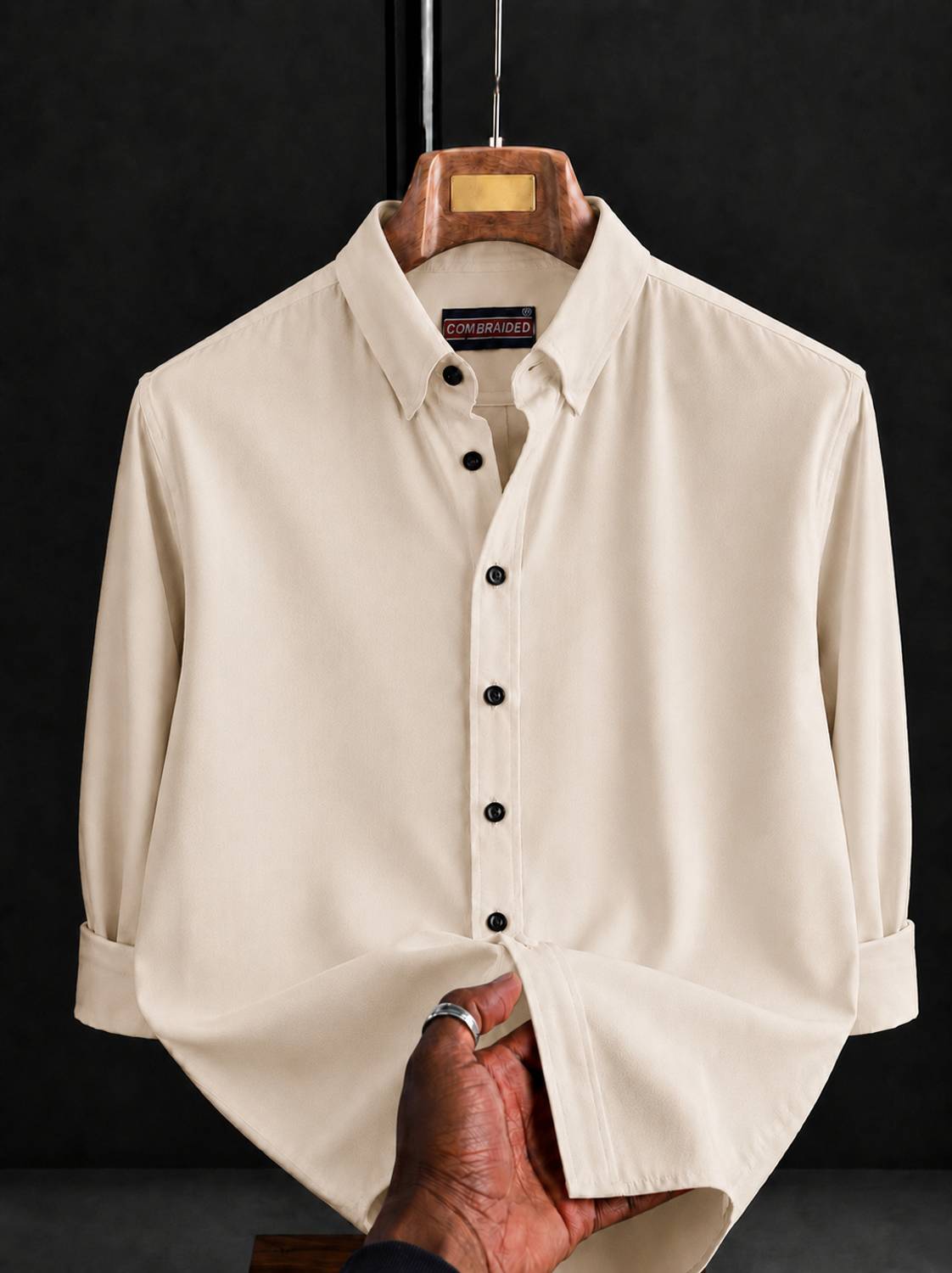 COMBRAIDED Men Beige Casual Shirt - Image 1