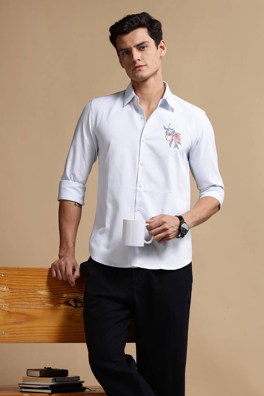 キズ　ELISETシャツ Eszett Men Embroidered Casual White Shirt - Buy Eszett Men