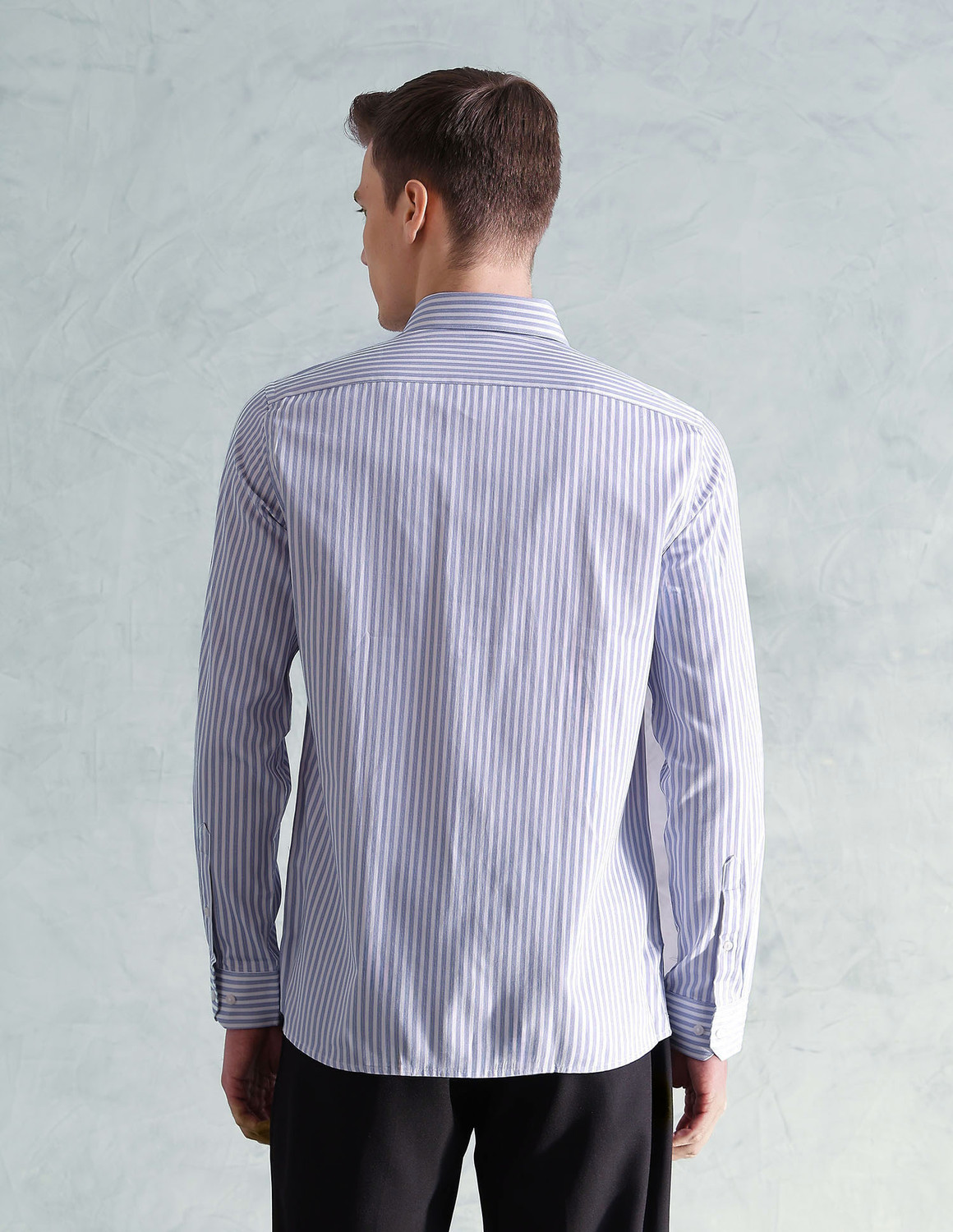 Image of ARROW Men Striped Formal White Shirt