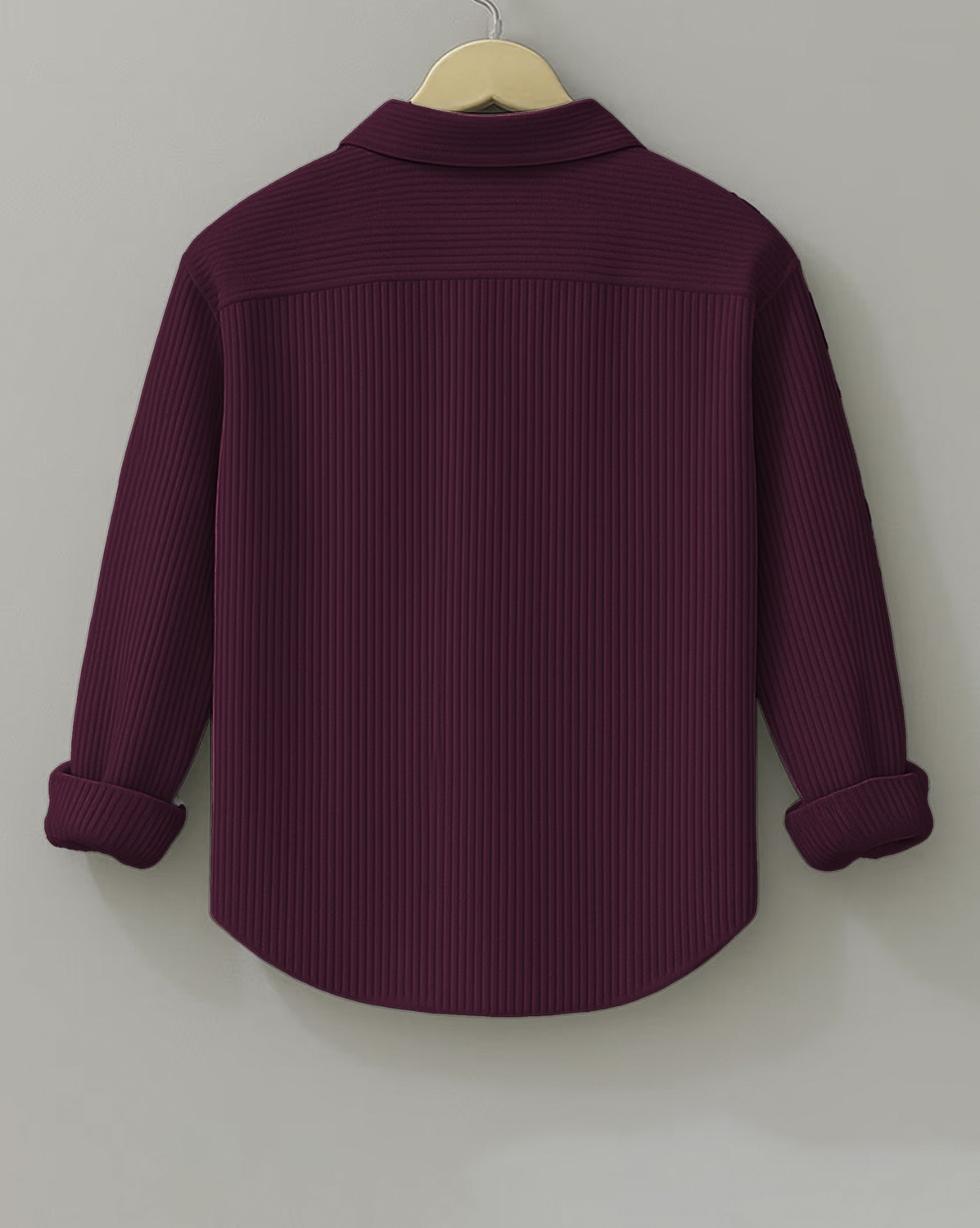 Image of HOODLER Men Self Design Casual Maroon Shirt