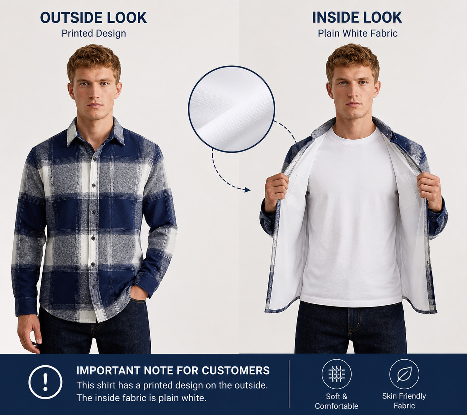 Image of DIMMY Men Checkered Casual Dark Blue Shirt