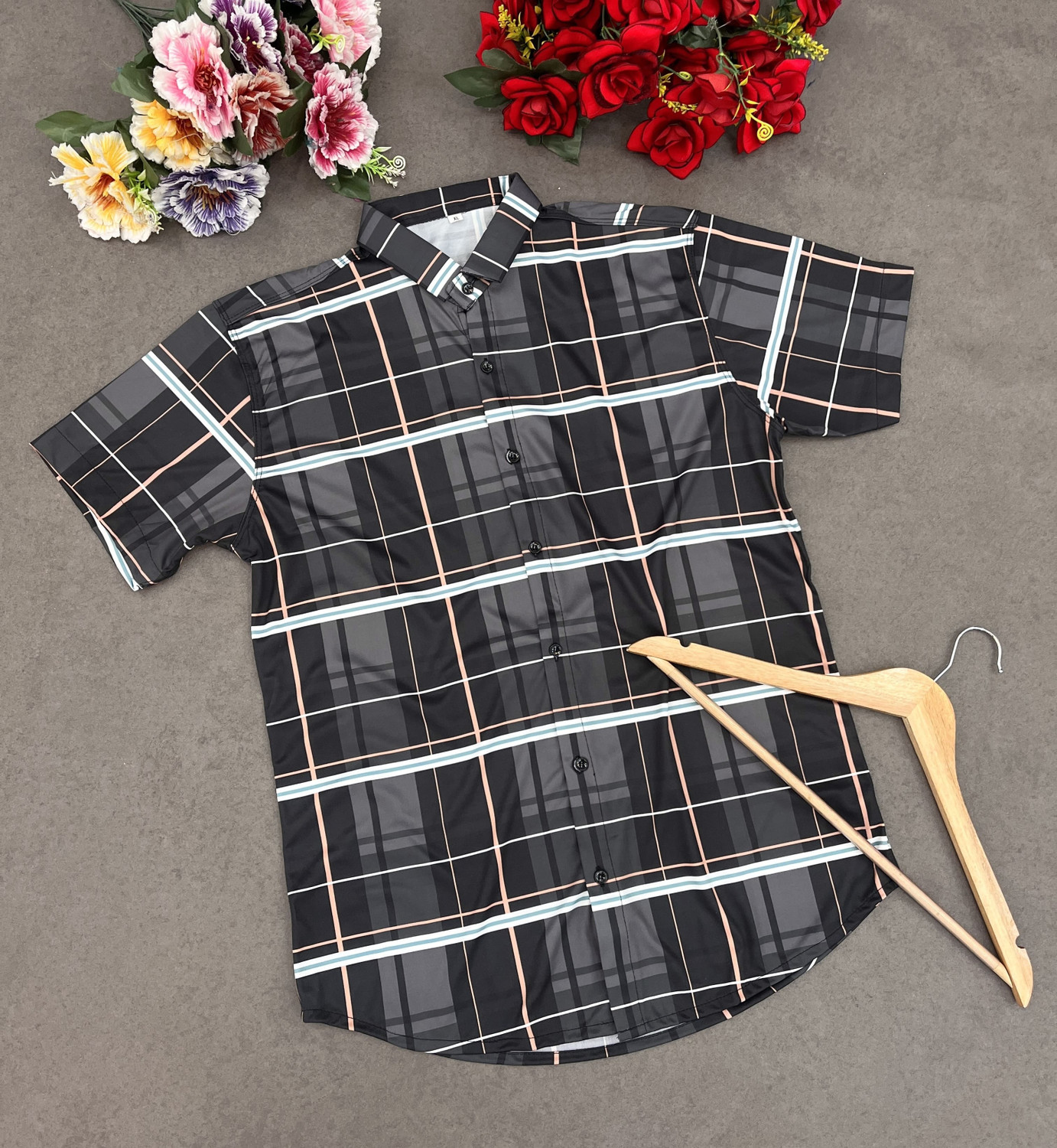 Image of zyromen Men Printed, Checkered, Solid Casual Multicolor Shirt