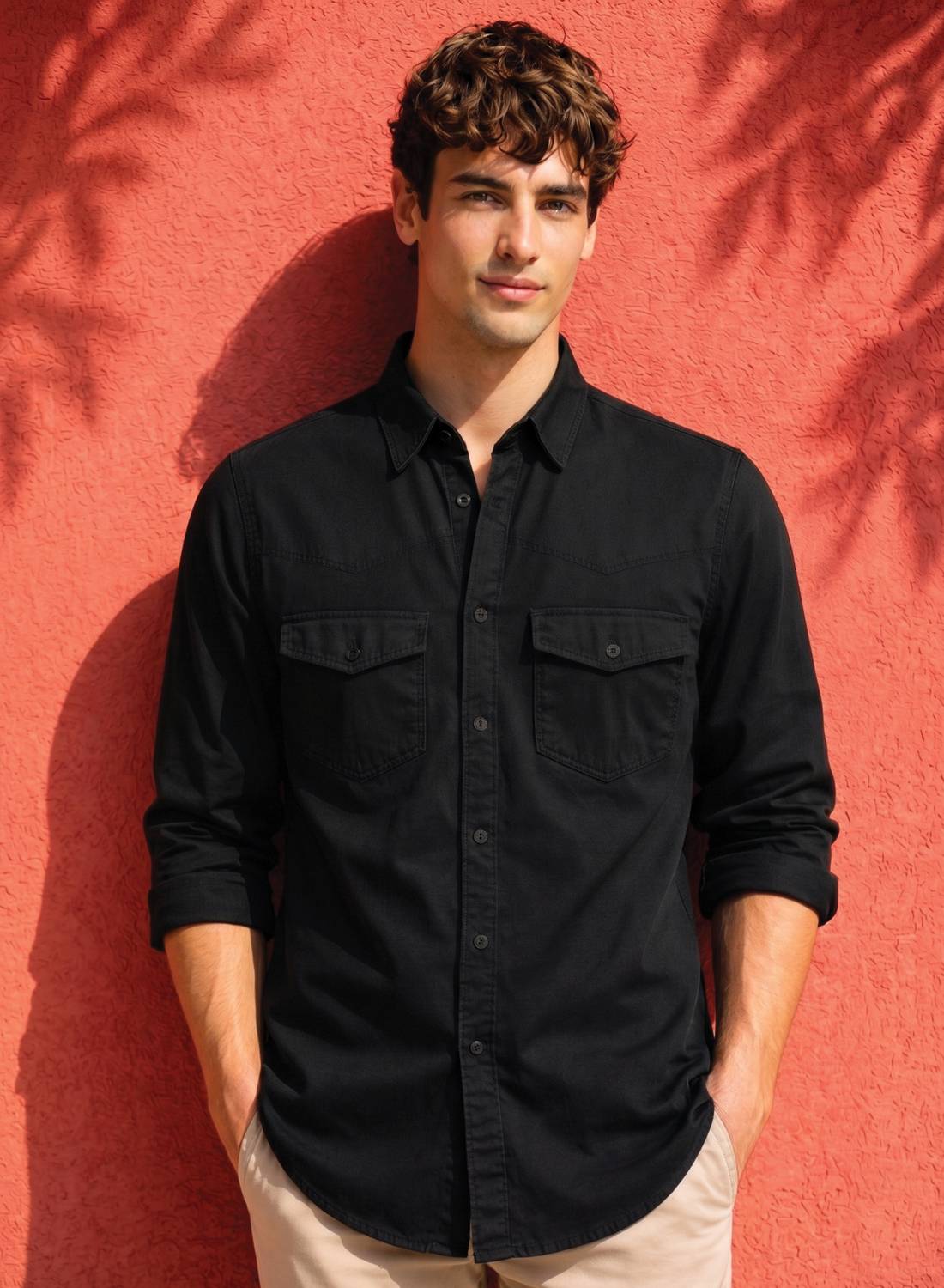 ADRO Men Black Casual Shirt - Image 1