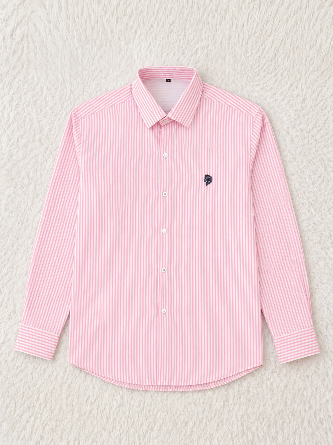 Image of Craftedlinen Men Self Design Casual Pink Shirt