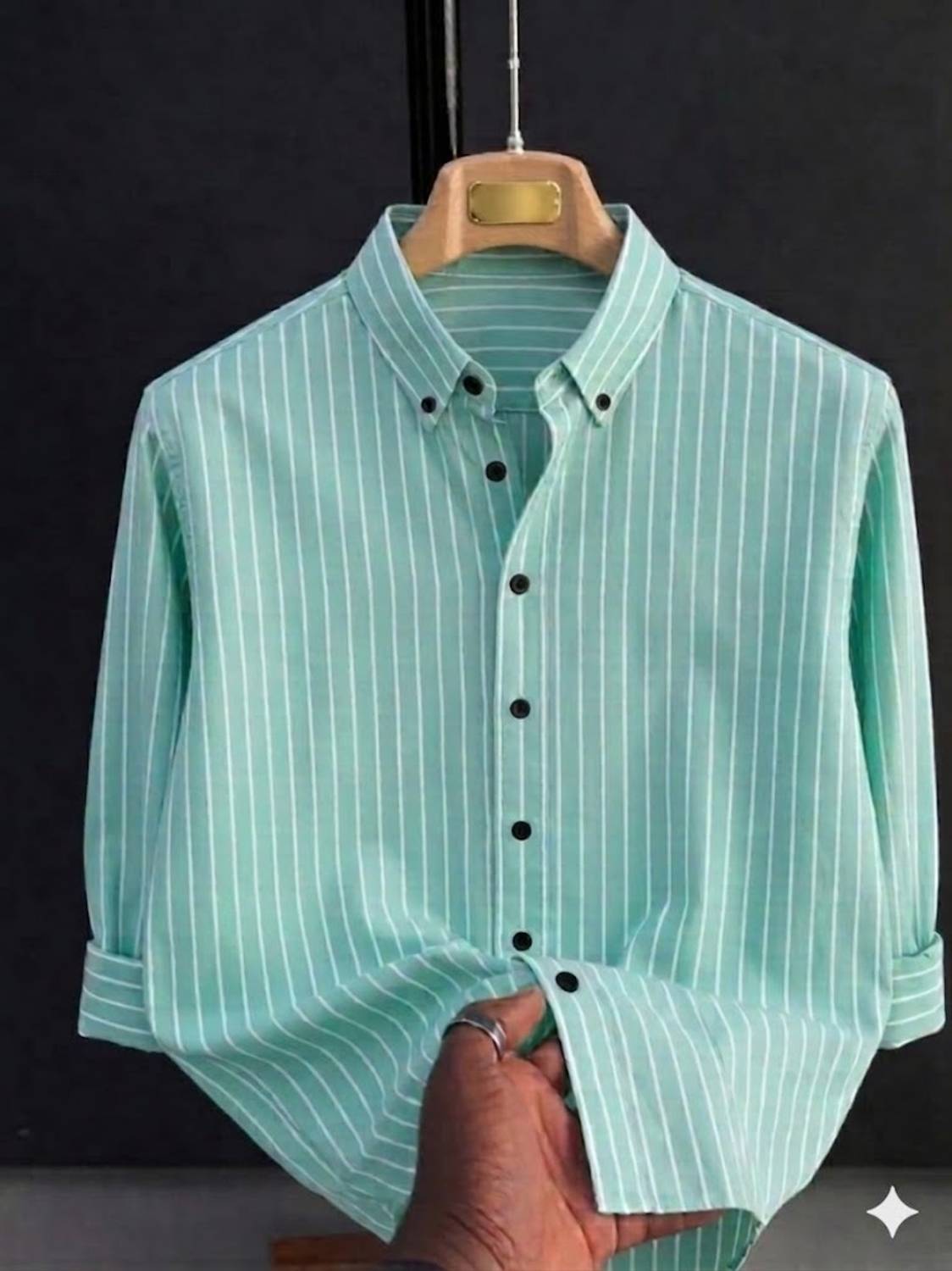 Spirit Men Yellow Striped Formal Shirt - Image 1