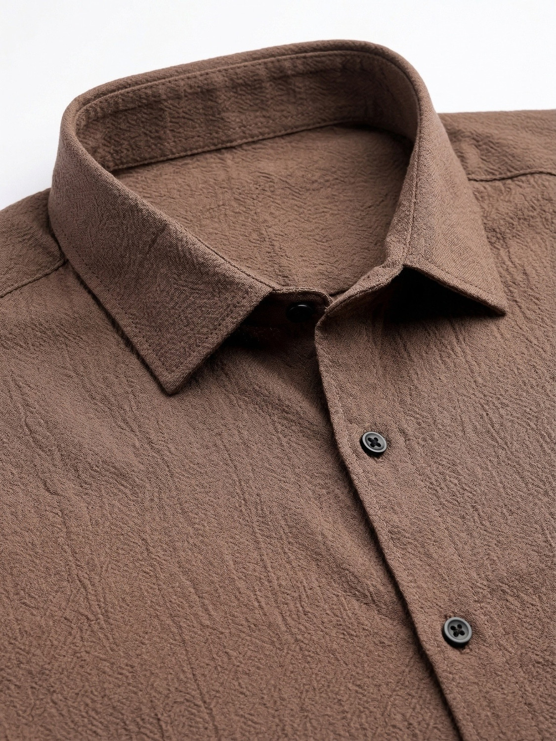 Image of Khushi Creation Men Self Design Casual Brown, Beige Shirt