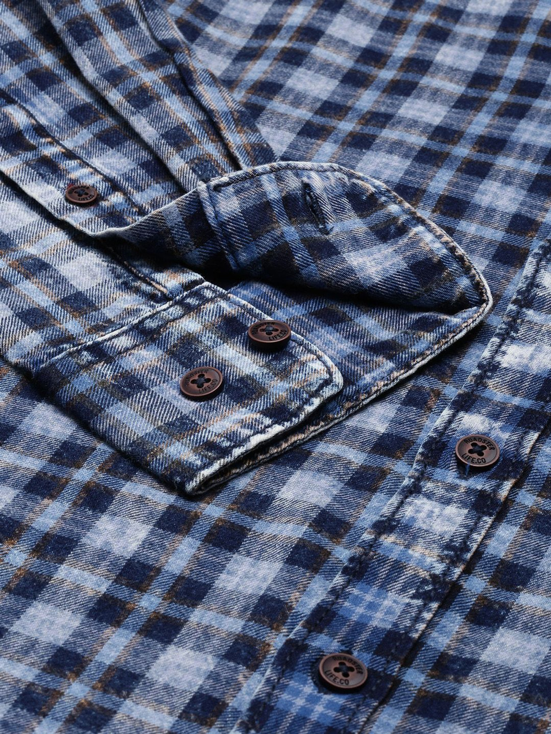 Image of Roadster Men Checkered Casual Blue Shirt