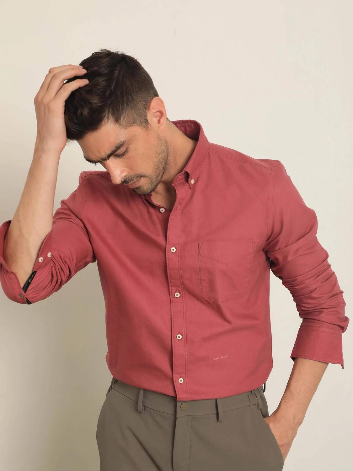 RARE RABBIT Men Pink Casual Shirt - Image 1