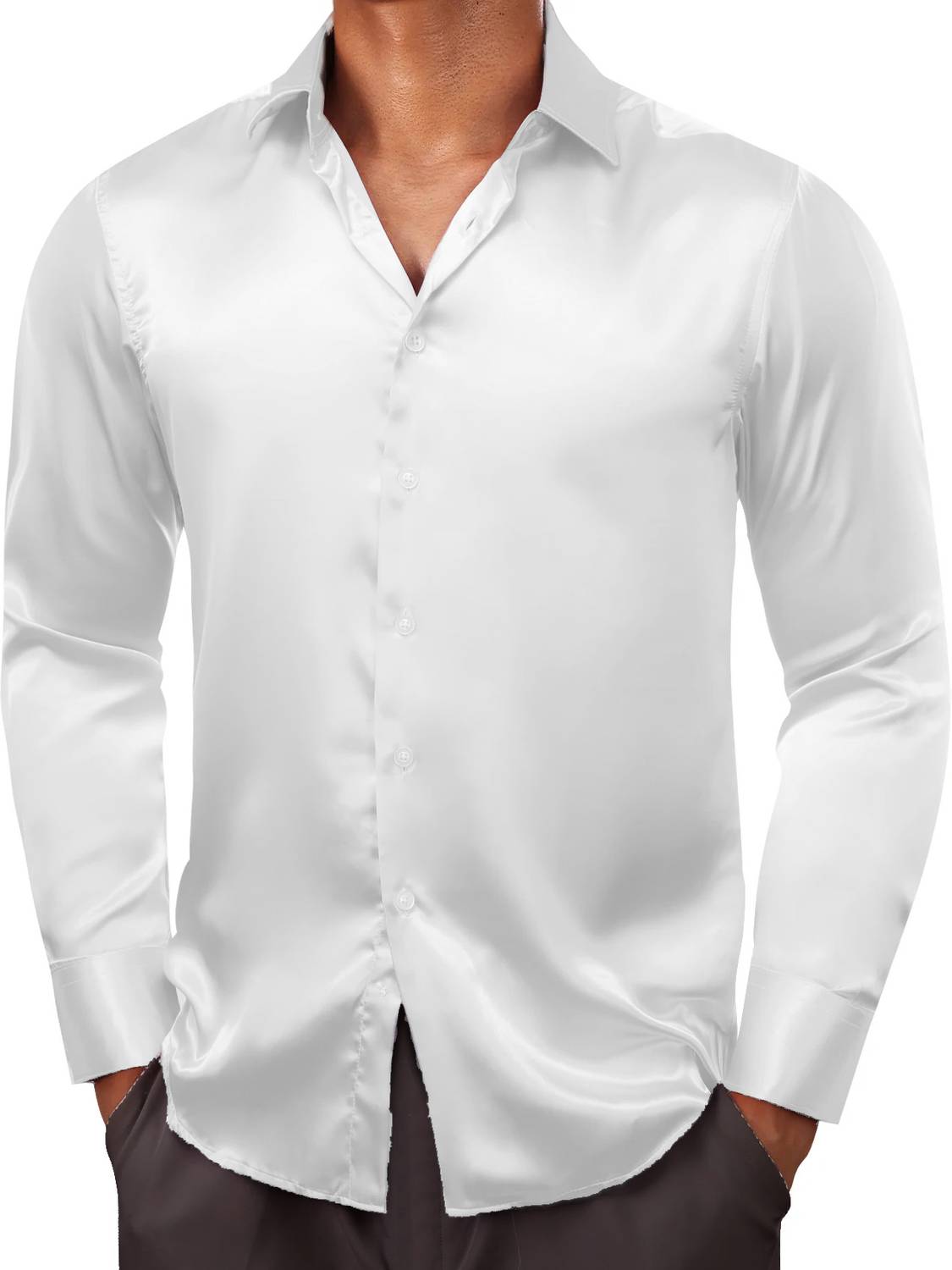 Nat Jastica Men Solid Party White Shirt