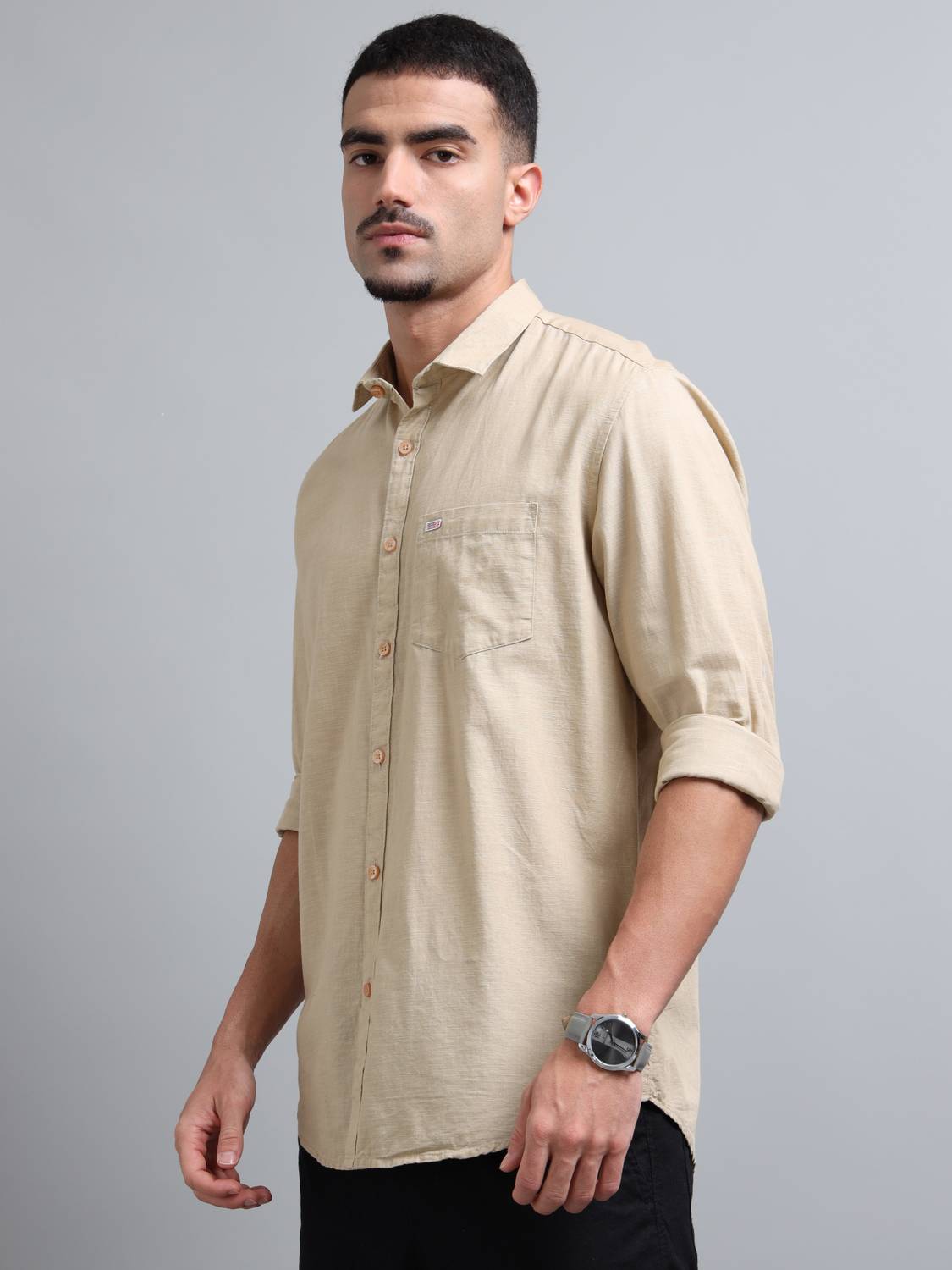 U.S. Pitchers Men Beige Casual Shirt - Image 3