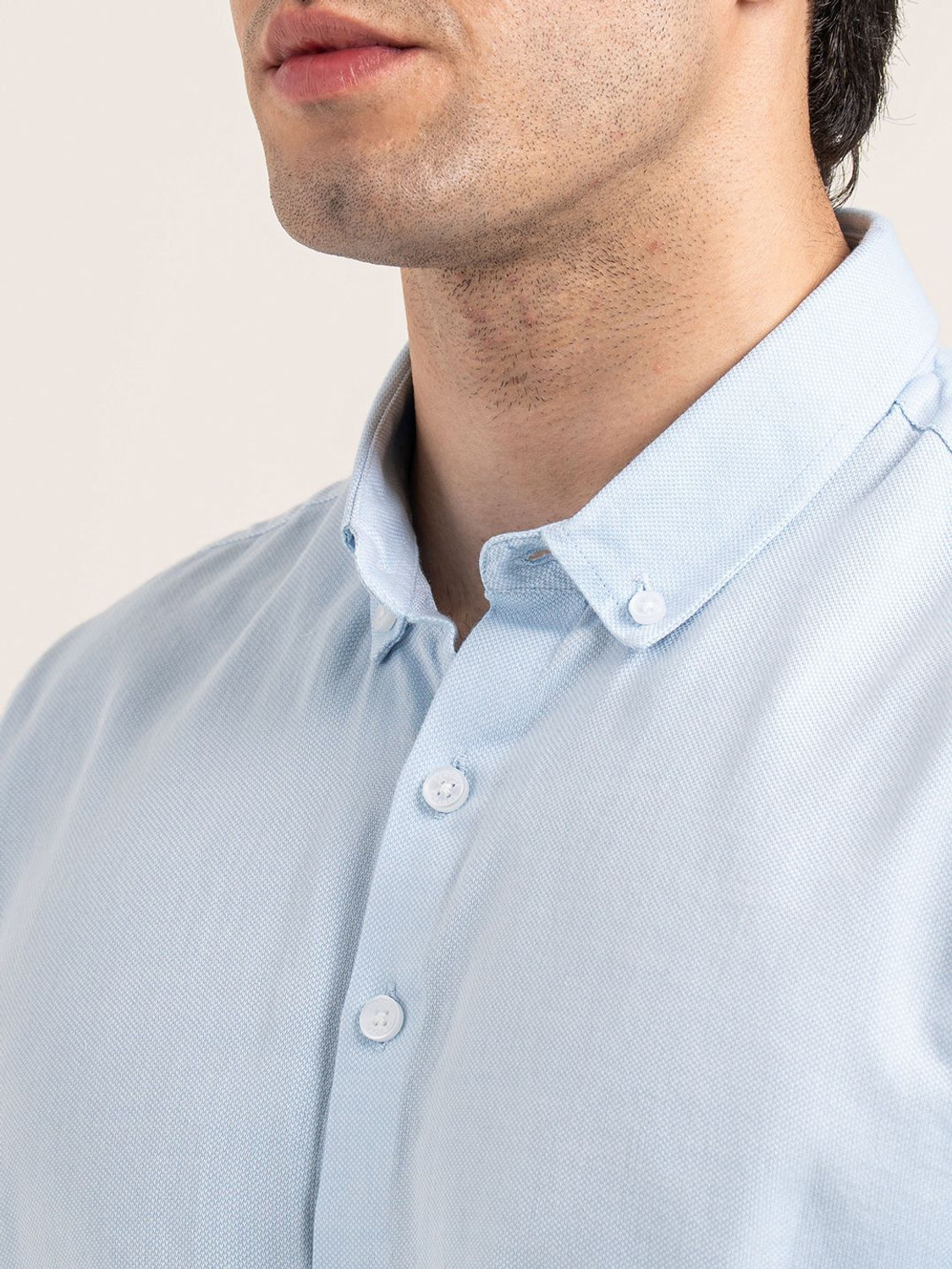 Image of RED TAPE Men Solid Casual Light Blue Shirt