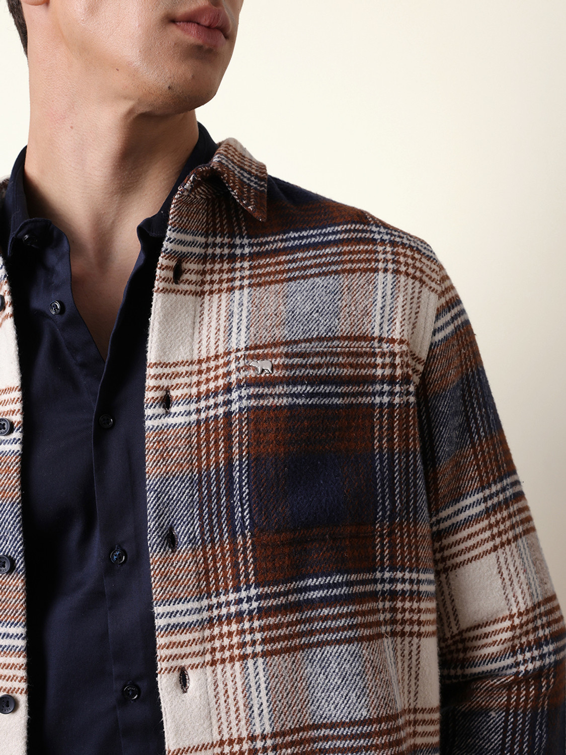 Image of THE BEAR HOUSE Men Checkered Casual Multicolor Shirt