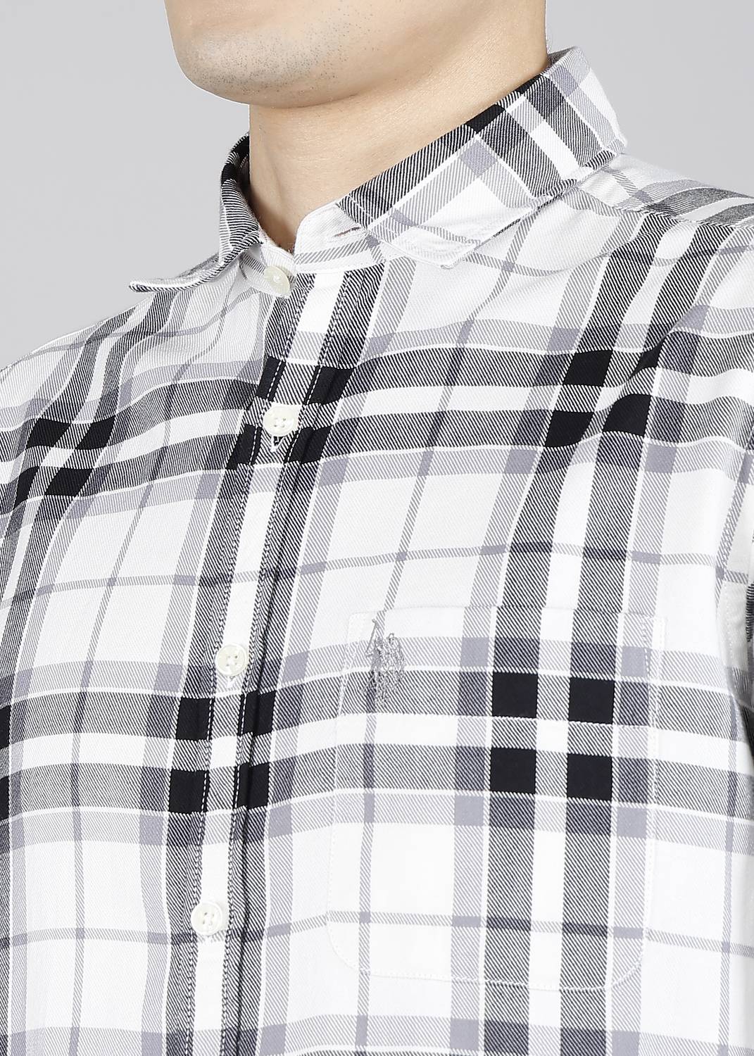 U.S. Polo Assn. Denim Co. Men Checkered White Shirt - Image 5