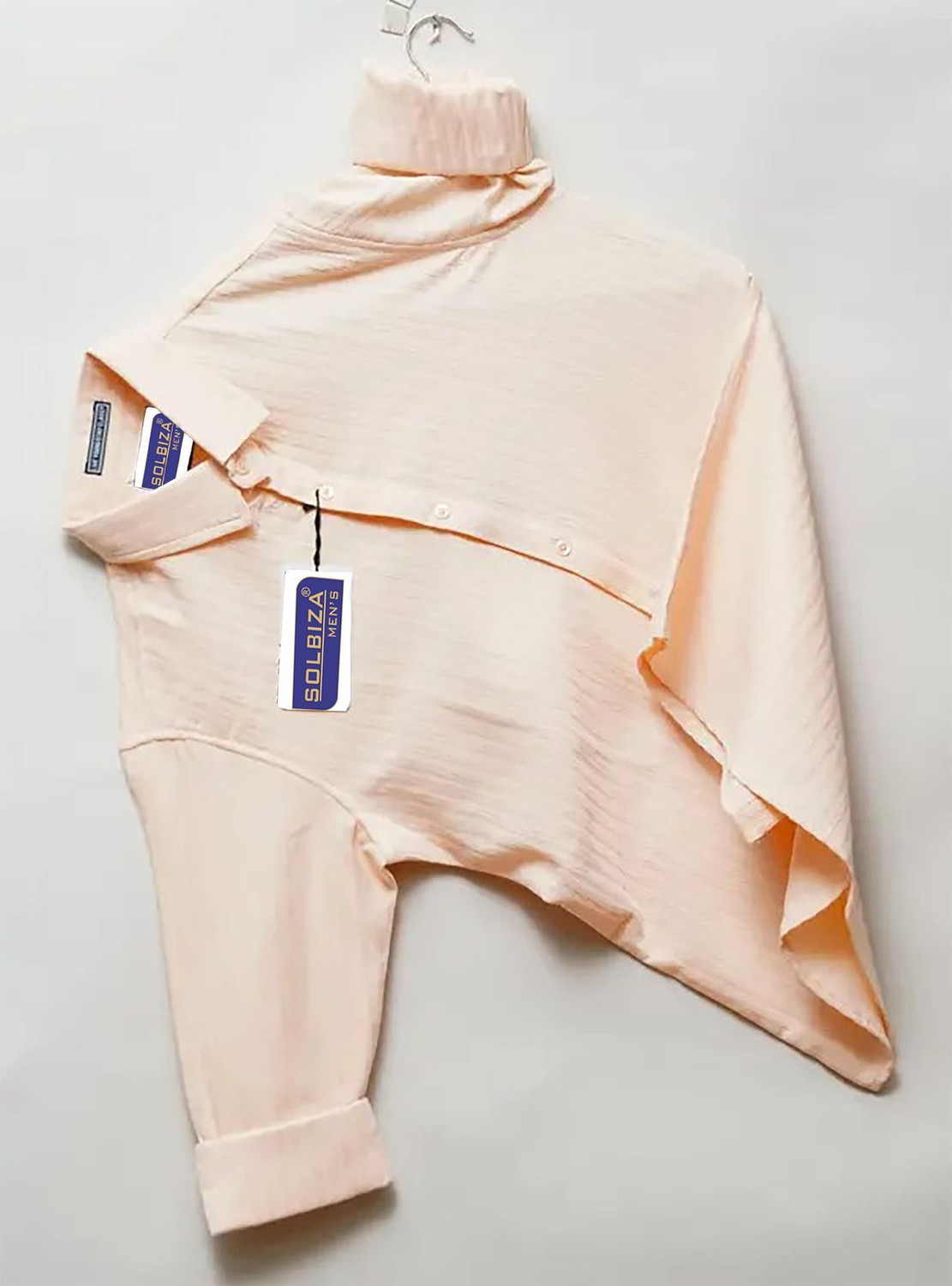 Image of Solbiza Men Striped Casual White Shirt