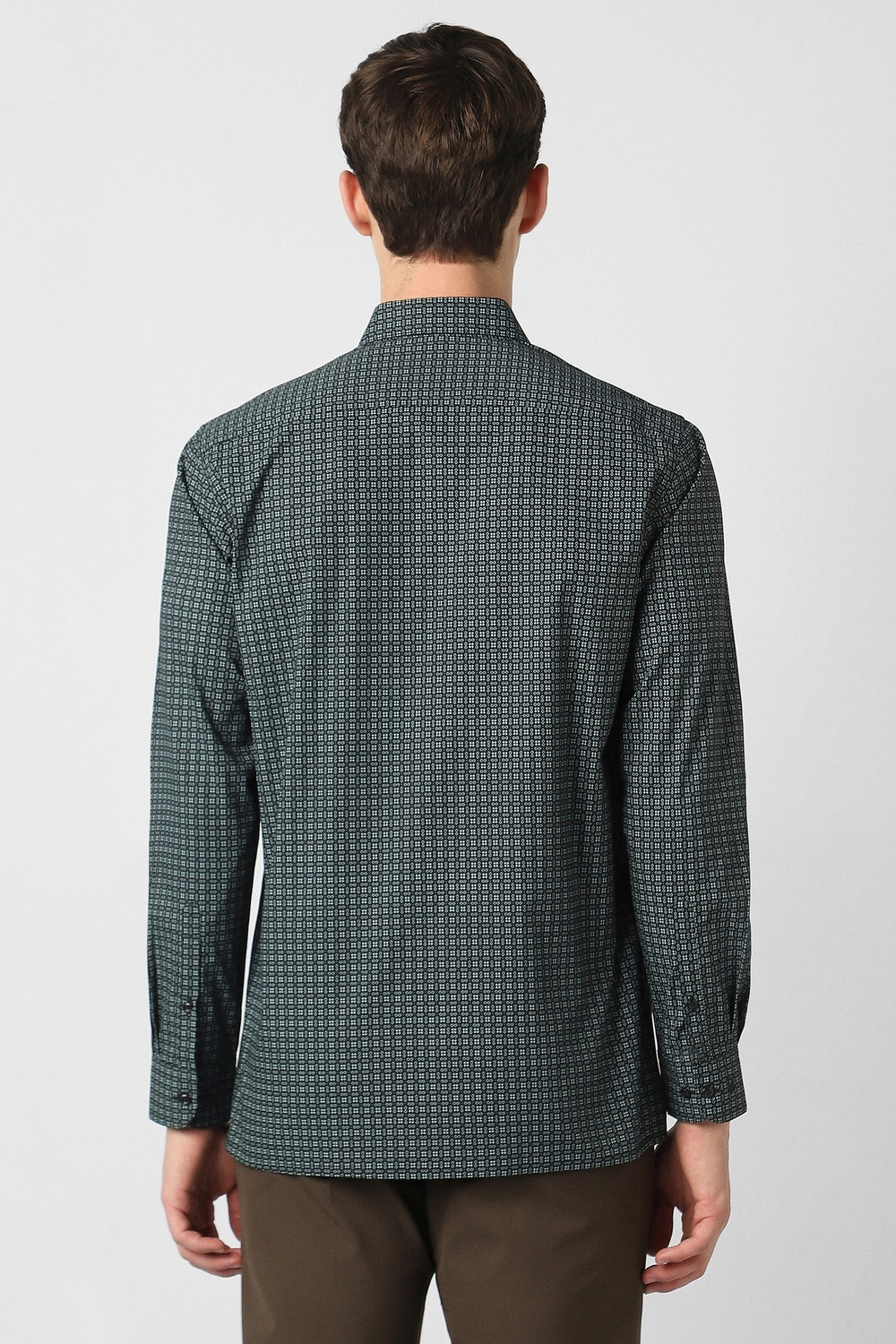 Image of PETER ENGLAND Men Printed Formal Black Shirt