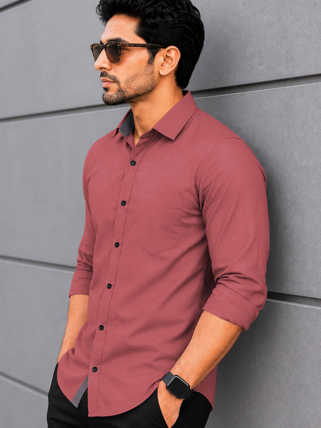 VeBNoR Men Pink Formal Shirt - Image 5