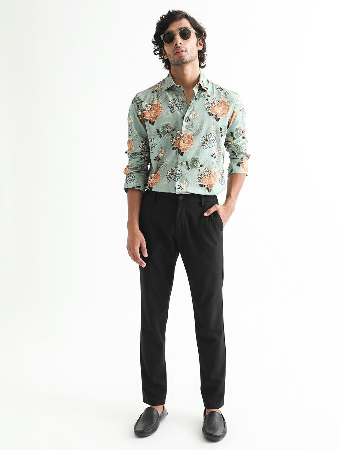 Image of RARE RABBIT Men Printed Casual Multicolor Shirt