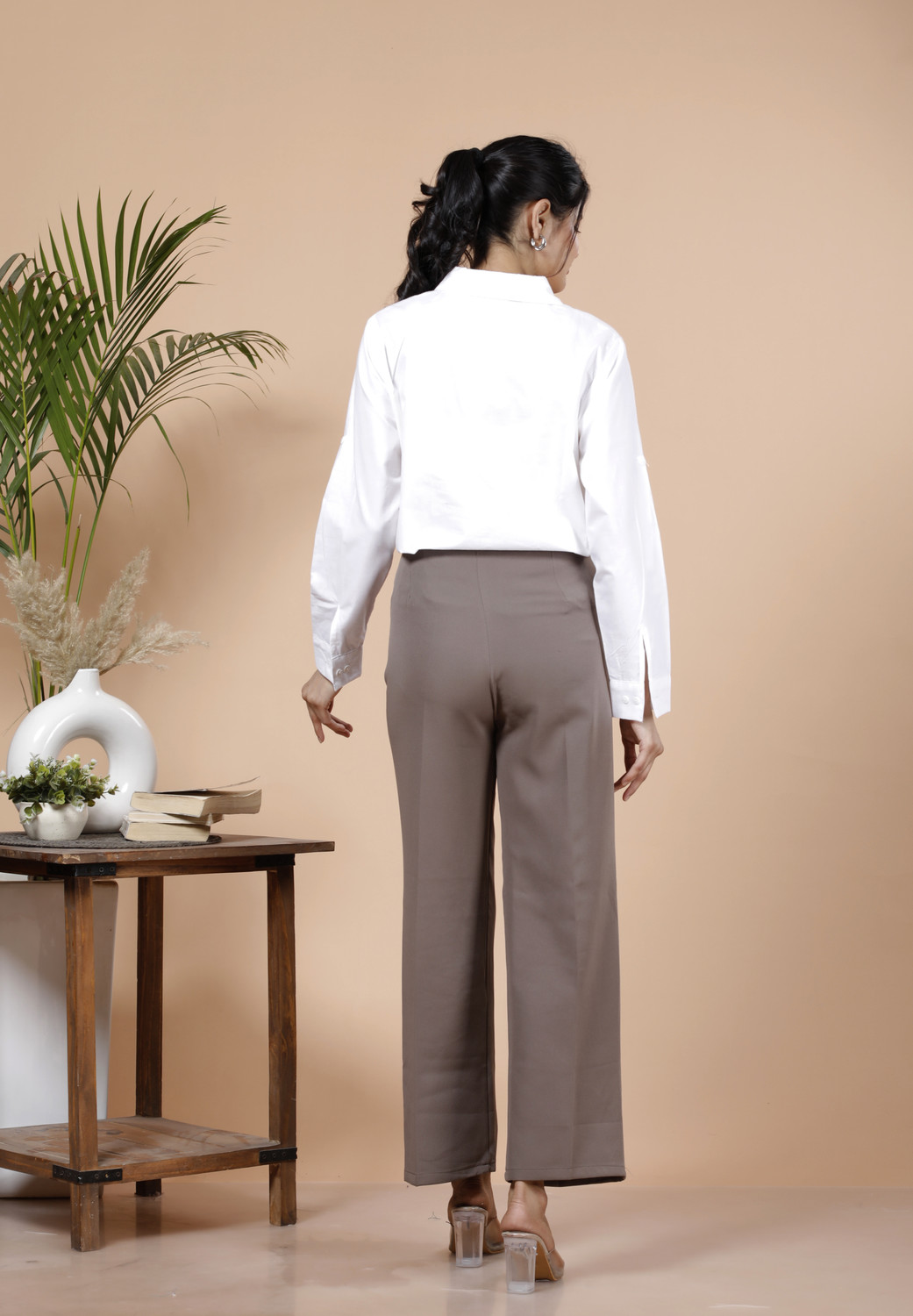 Image of D ATTIRES Women Solid Formal White Shirt