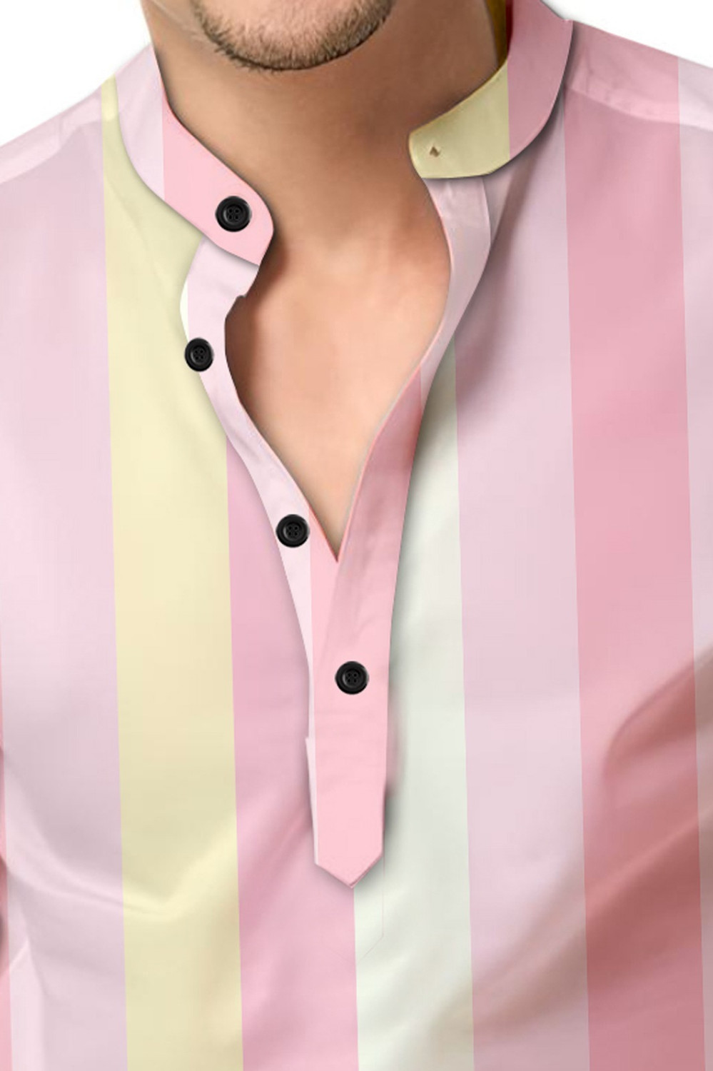 Image of ALVIN ENTERPRISE Men Colorblock Straight Kurta