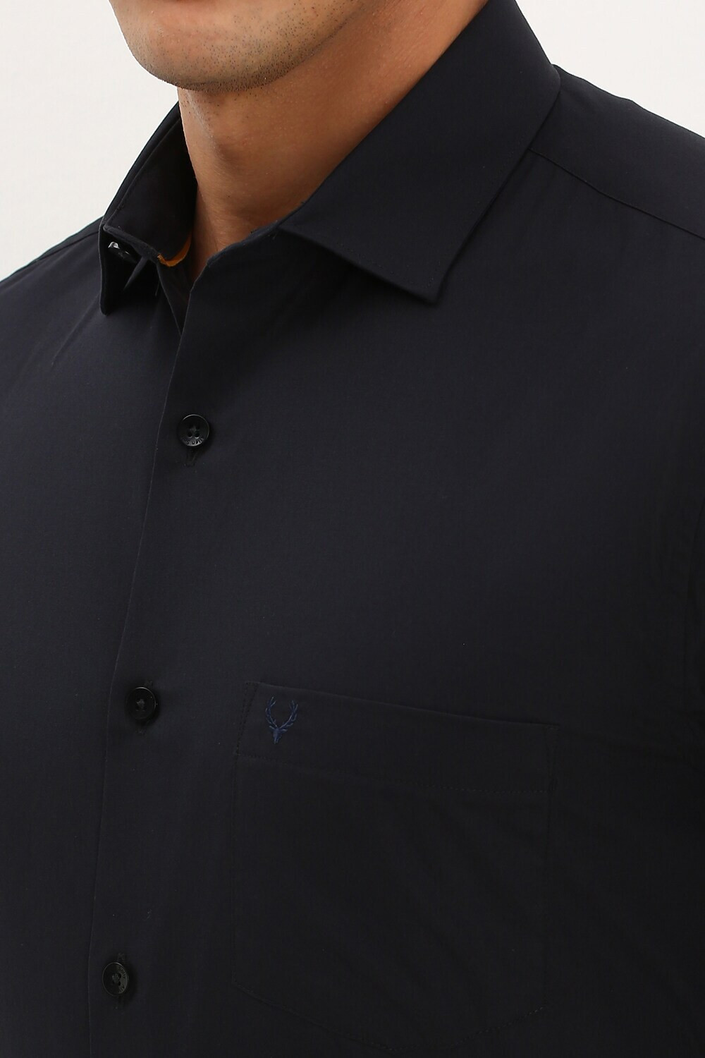 Image of Allen Solly Men Solid Formal Black Shirt