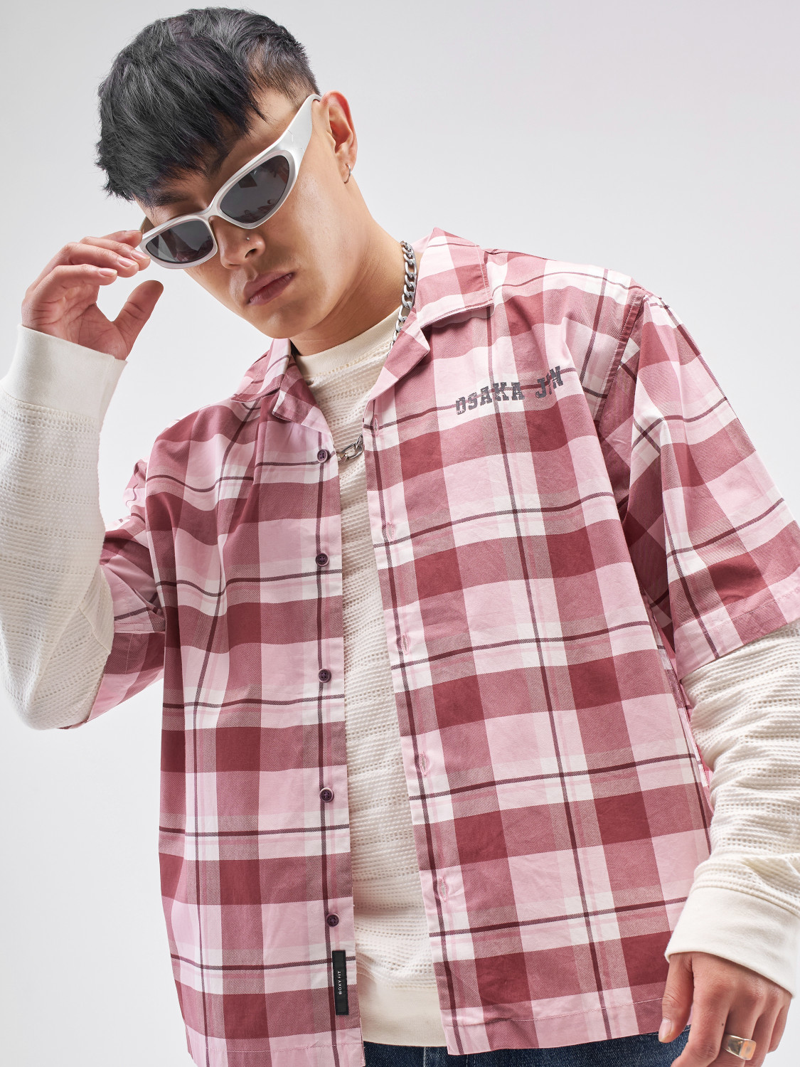 Image of HIGHLANDER Men Checkered Casual Brown Shirt