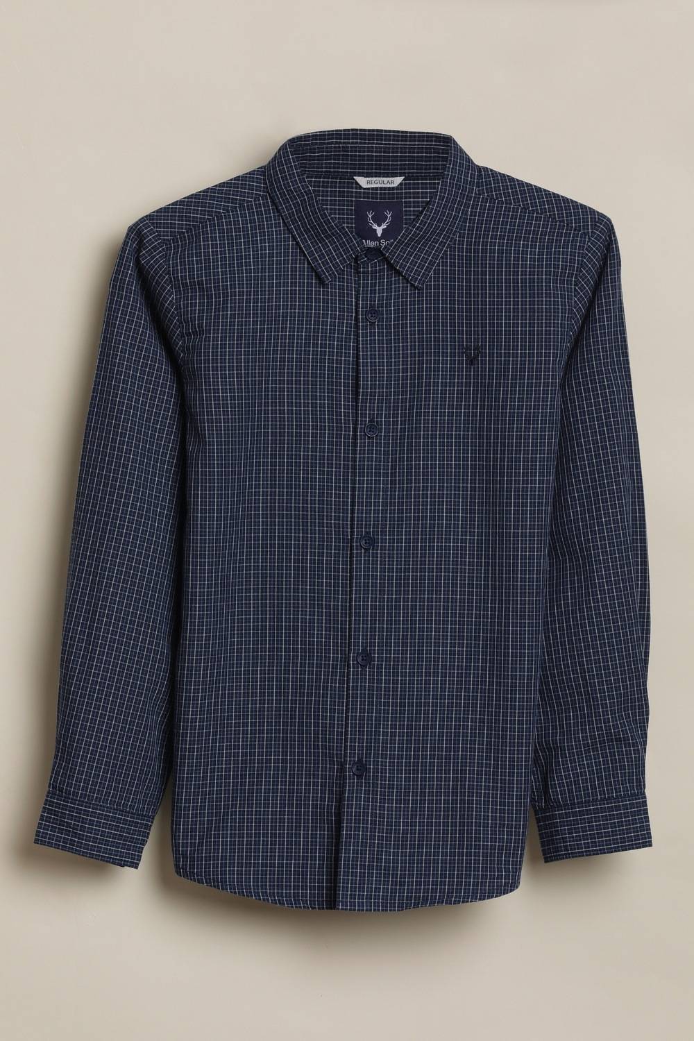 Allen Solly Boys Checkered Casual Dark Blue Shirt