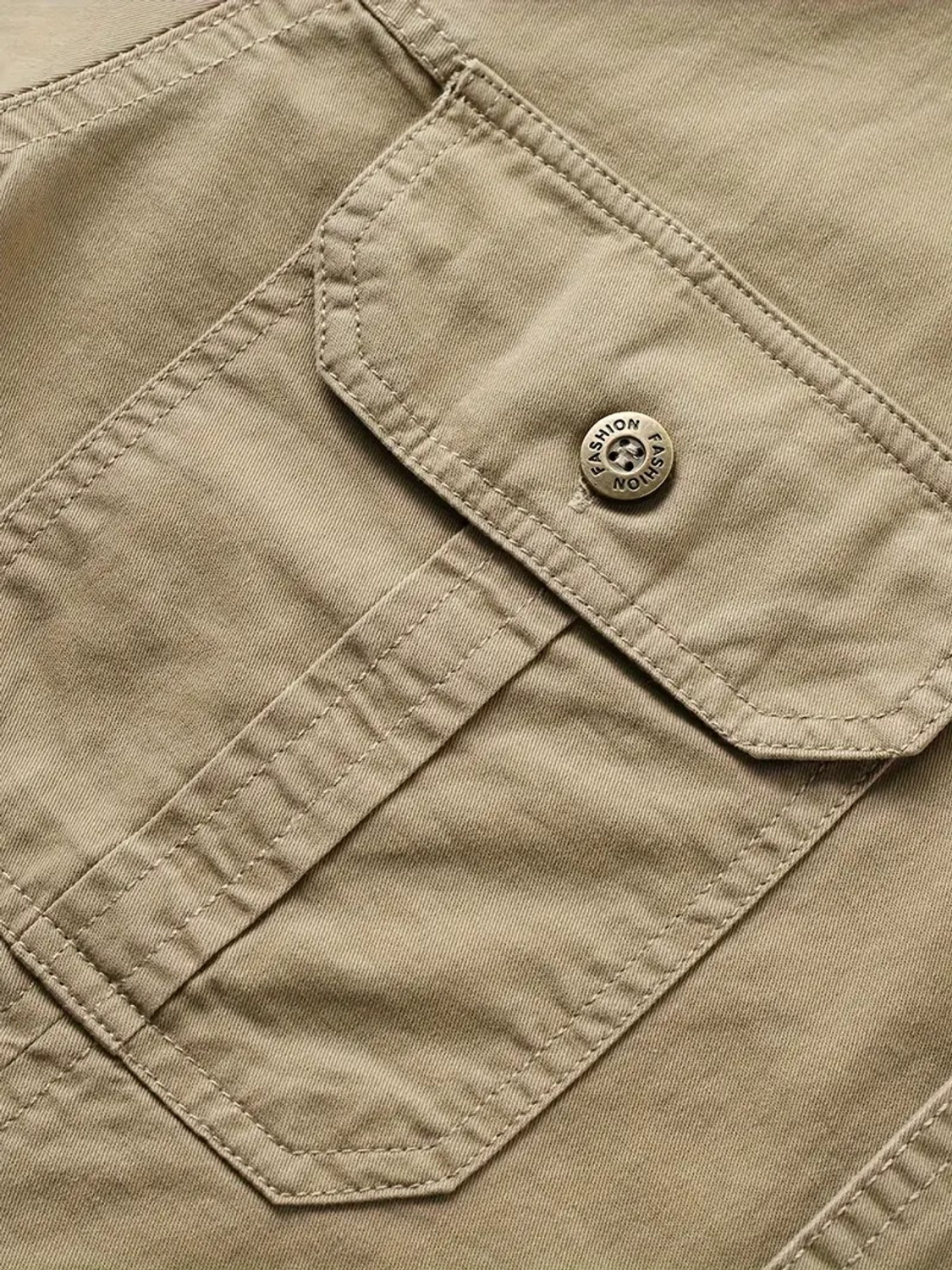 Image of sti Men Solid Casual Khaki Shirt