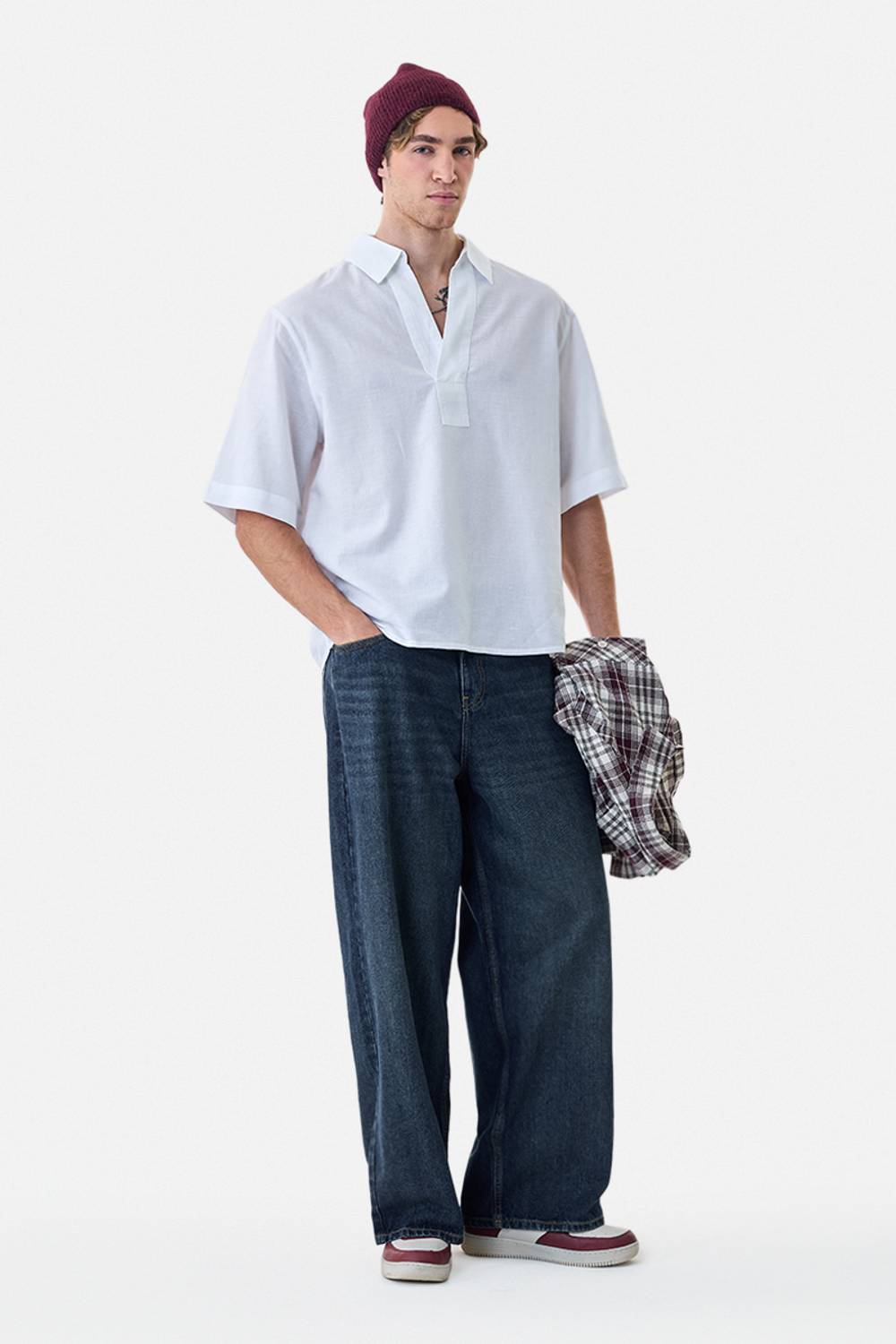 Snitch Men Solid Casual White Shirt - Image 4