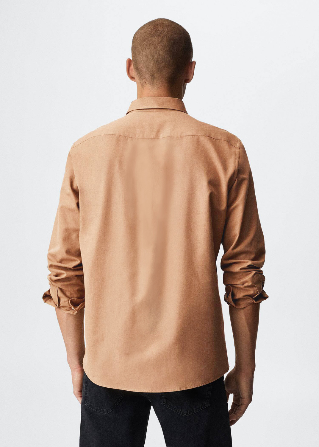 Image of MISCHIEF Monkey Men Solid Casual Beige Shirt