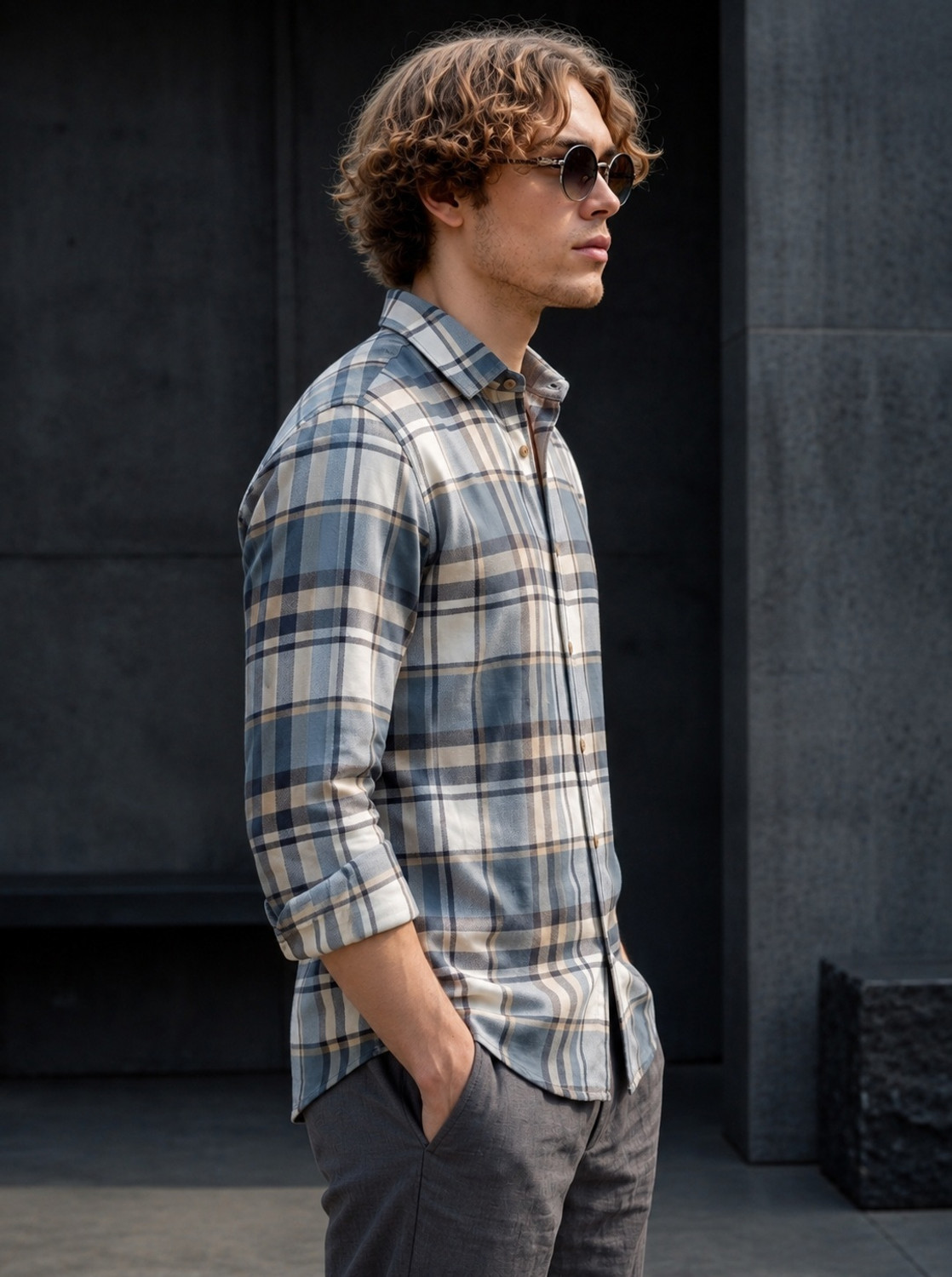Image of METRONAUT Men Checkered Casual Multicolor Shirt