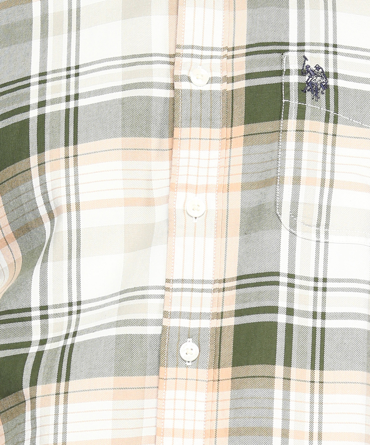 Image of U.S. POLO ASSN. Men Checkered Casual Green Shirt